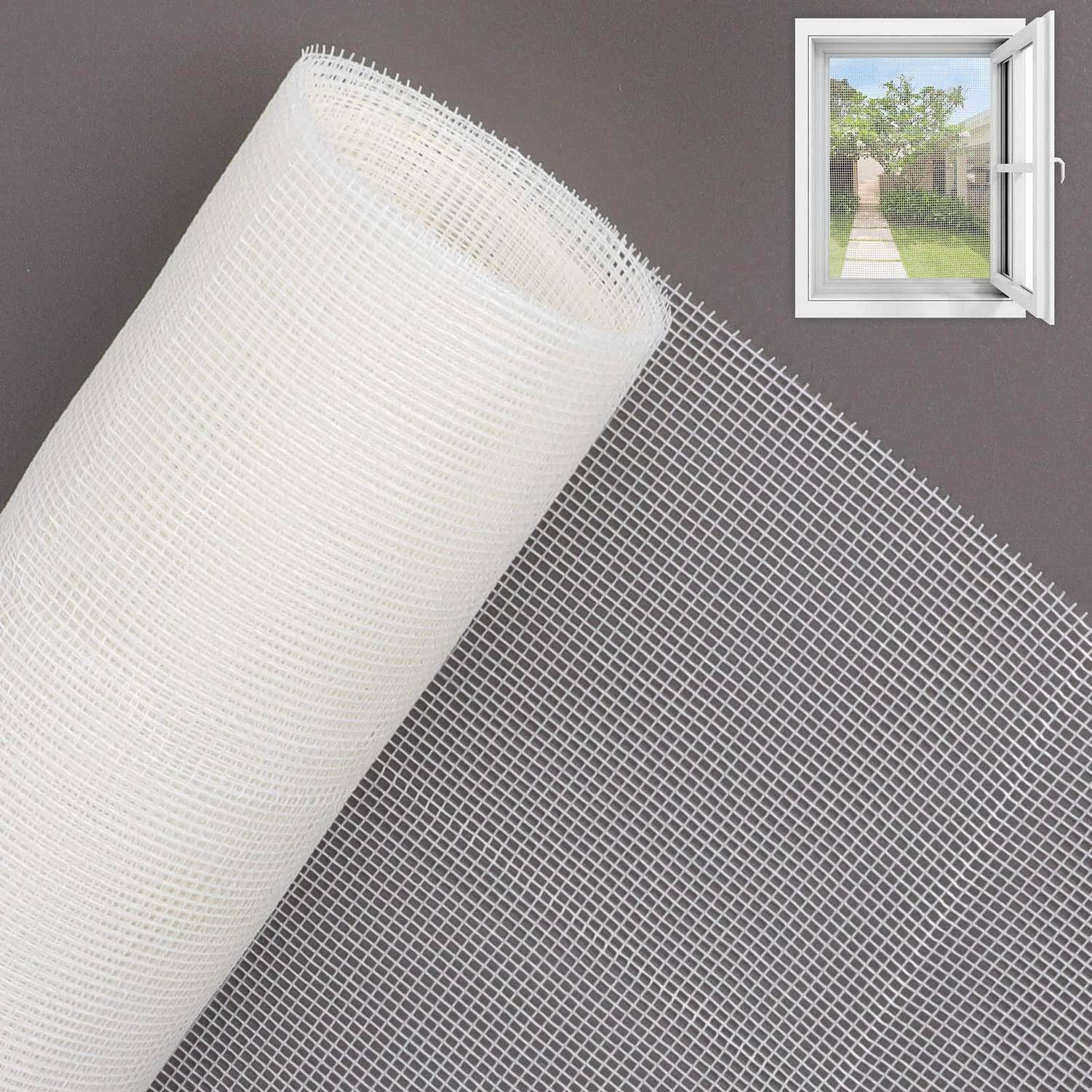 Fliegengitter Netz Fiberglas 250x120cm Weiß Katzensicher Insektenschutz DIY