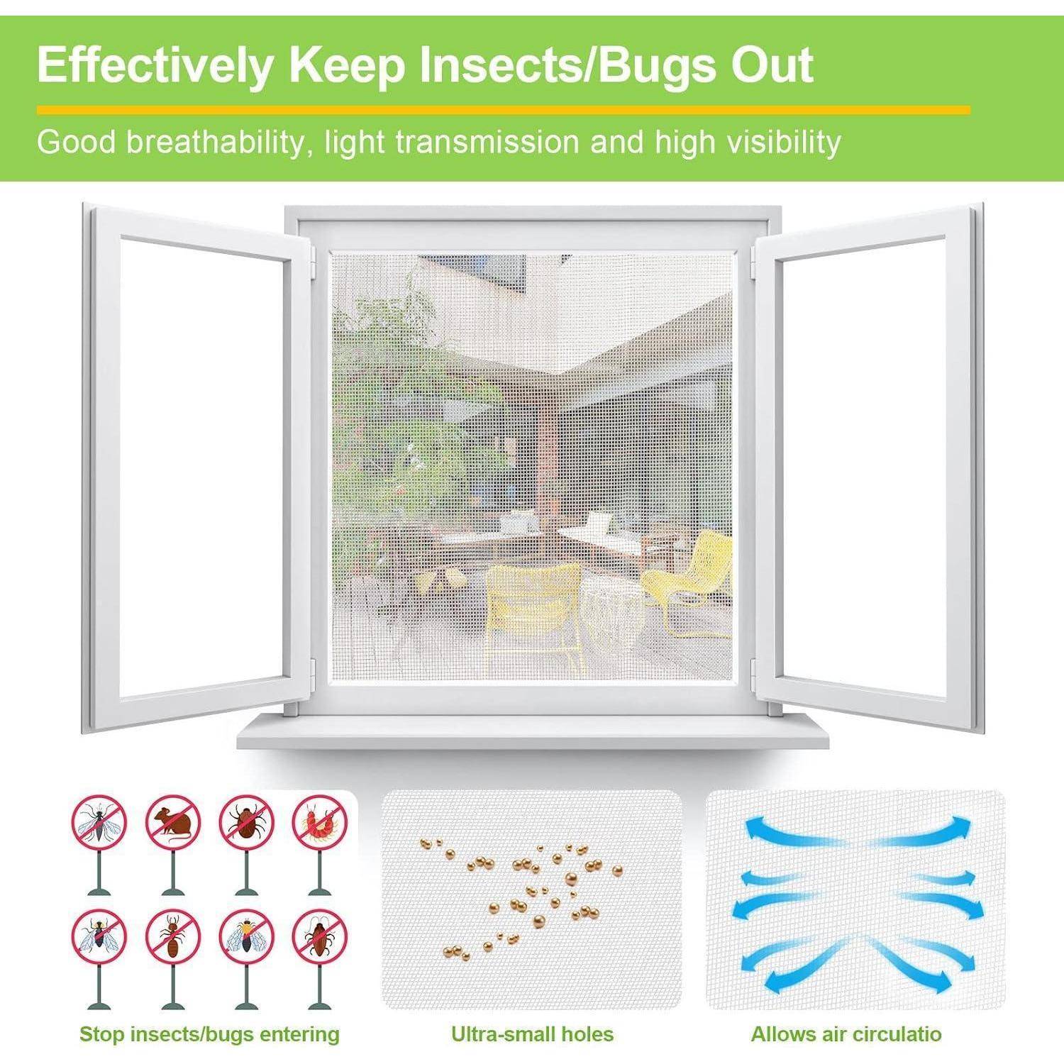 Fliegengitter Netz Fiberglas 250x120cm Weiß Katzensicher Insektenschutz DIY