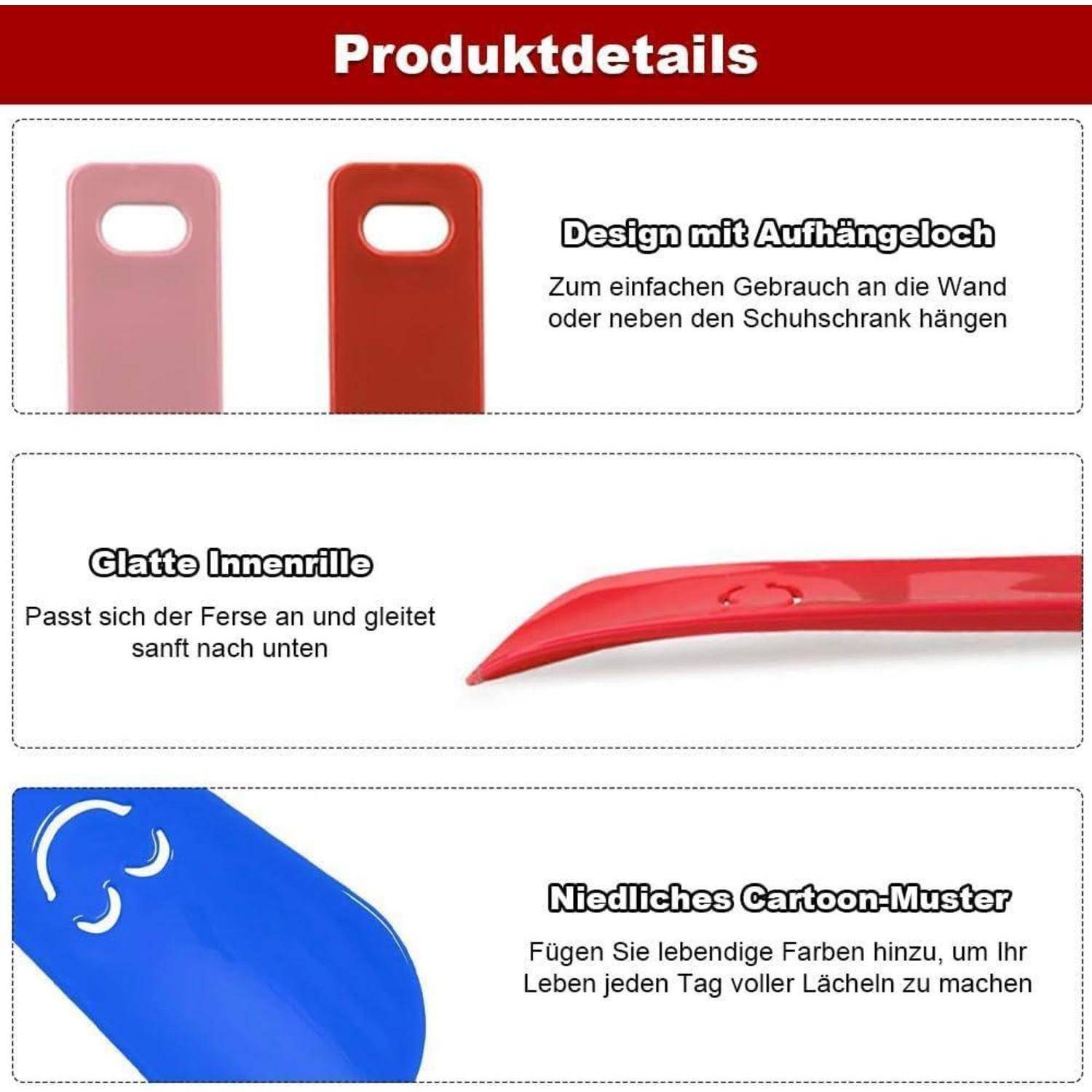 Schuhlöffel 14 Stück Kunststoff 15cm mit Aufhängeloch