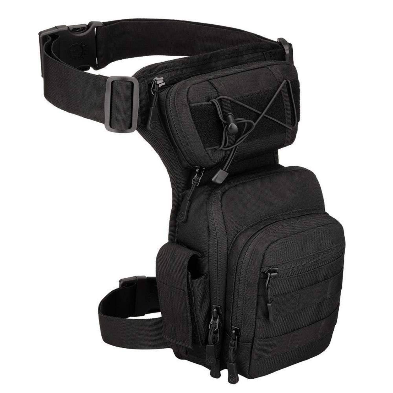 Taktische Beintasche MOLLE wasserdicht Schwarz