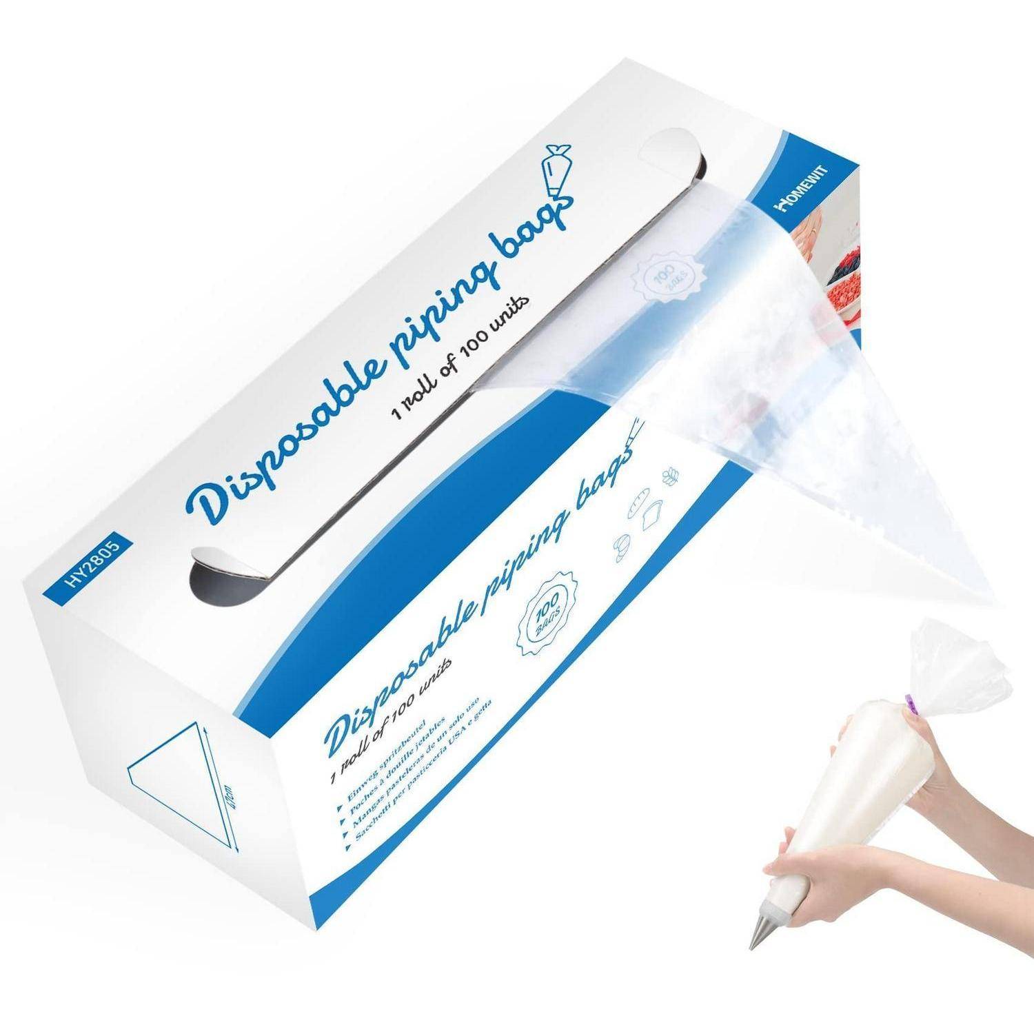 Einweg Spritzbeutel 100 Stück 47cm extra dick mit Spenderkarton