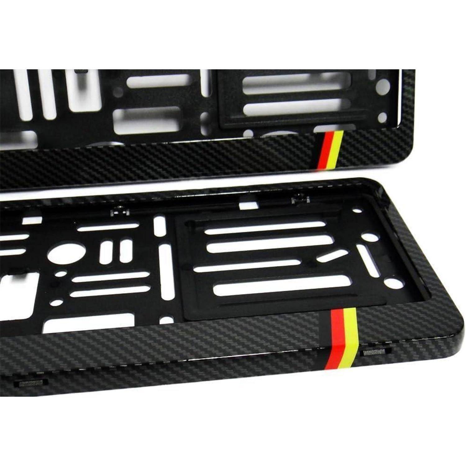 Kennzeichenhalter Carbon-Optik Schwarz für Deutschland DE Fahrzeuge