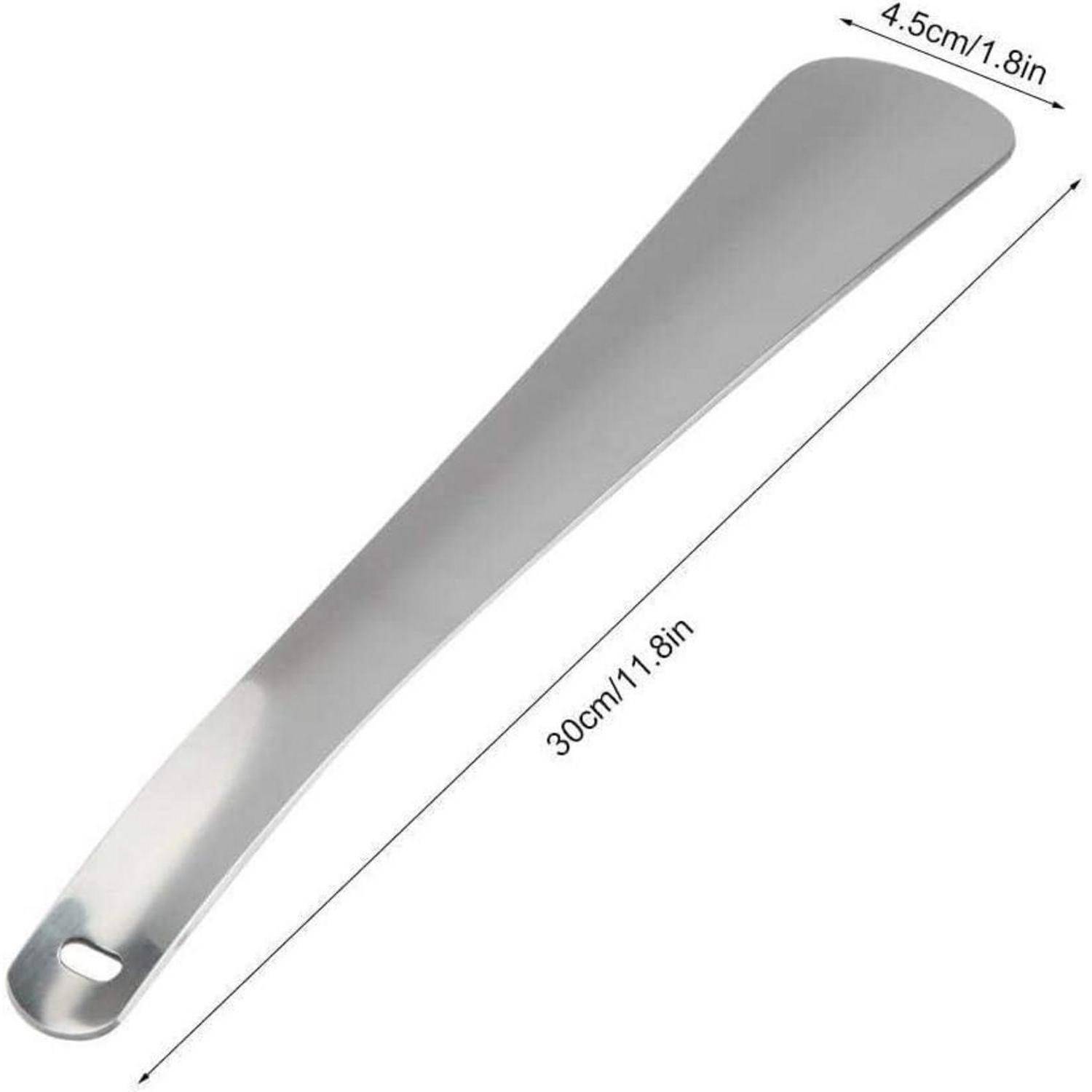 Schuhlöffel Edelstahl 18,5cm gebogen mit Aufhängeloch
