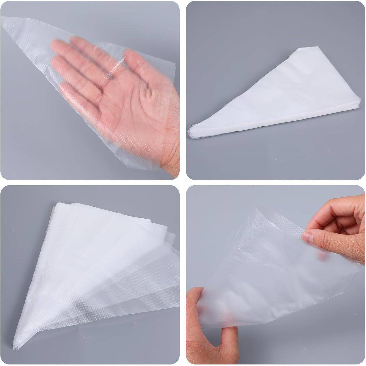 200x Einweg Spritzbeutel Transparent 21,5cm