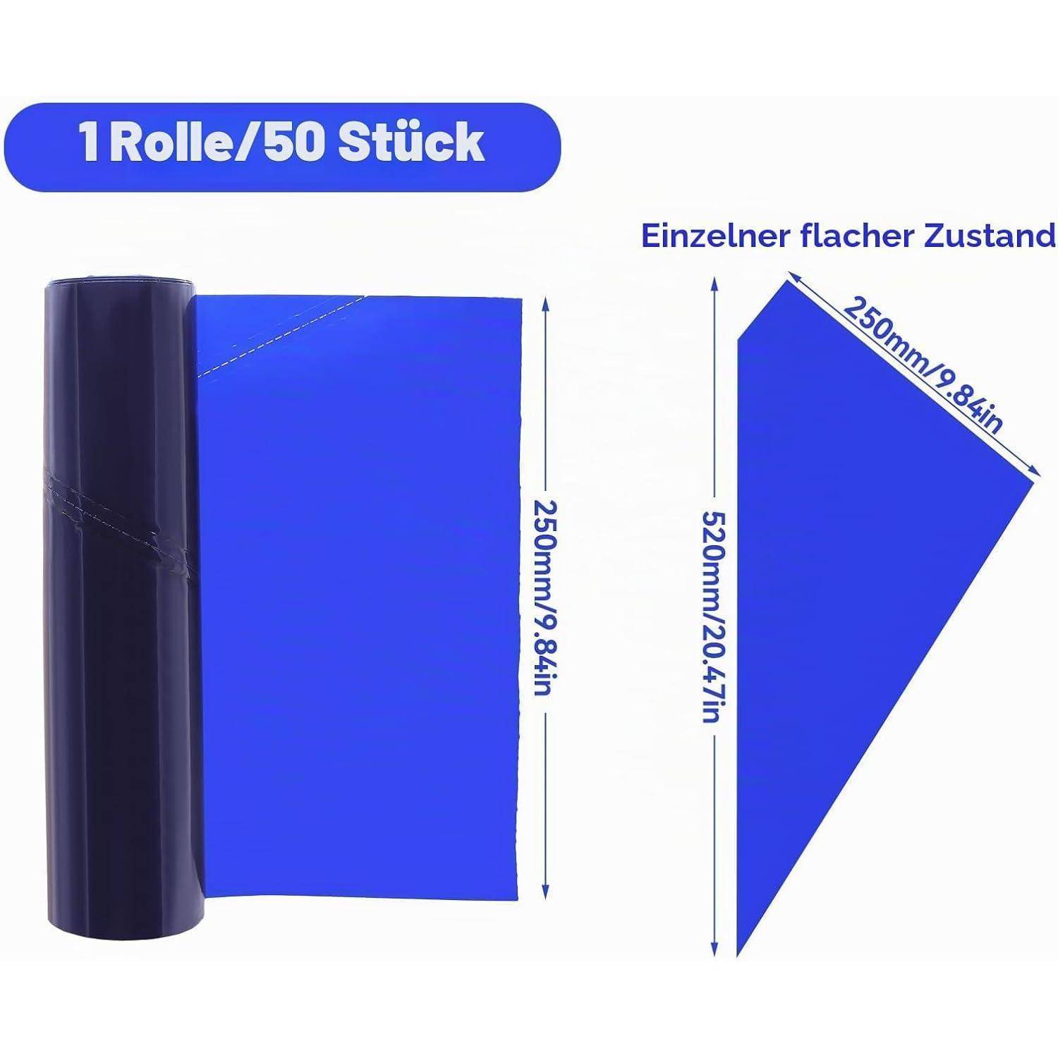 Spritzbeutel Set 50 Stück 52 cm Extra Groß Einweg Blau