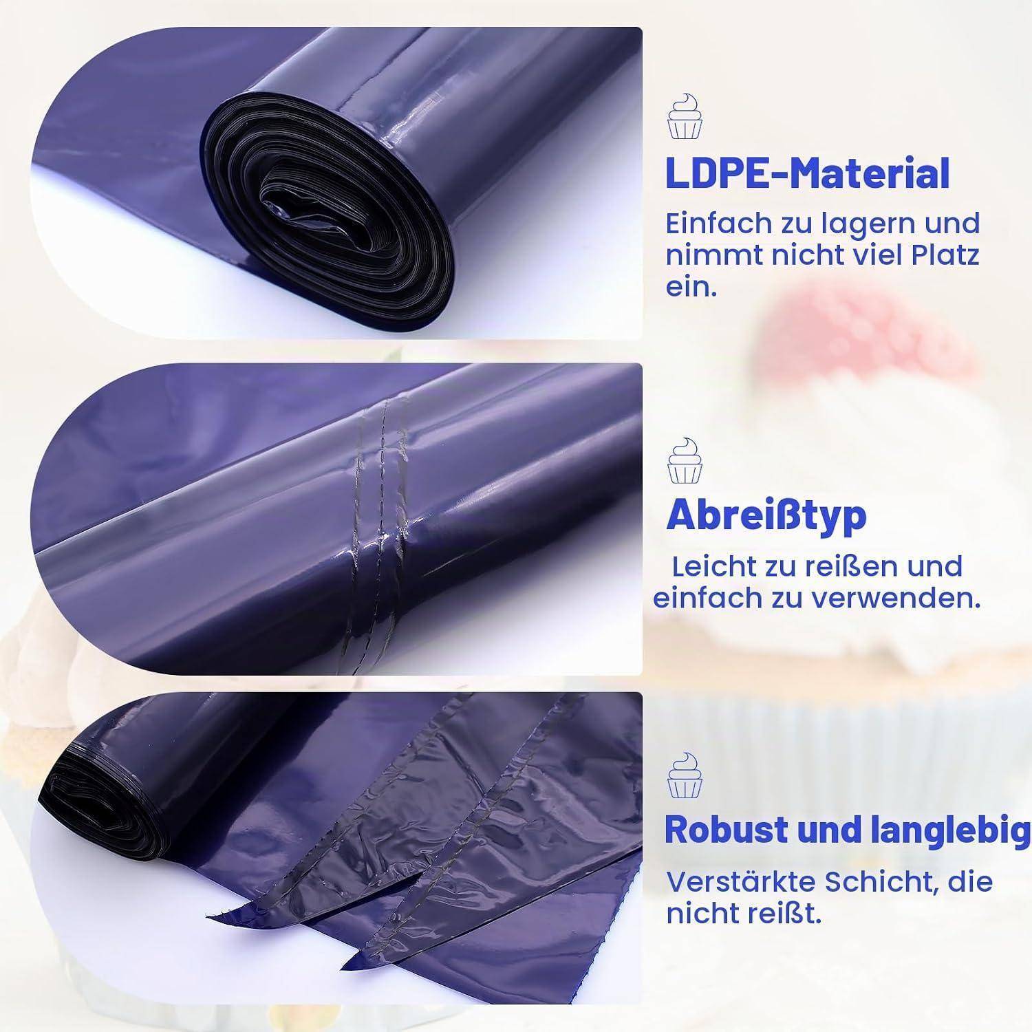 Spritzbeutel Set 50 Stück 52 cm Extra Groß Einweg Blau