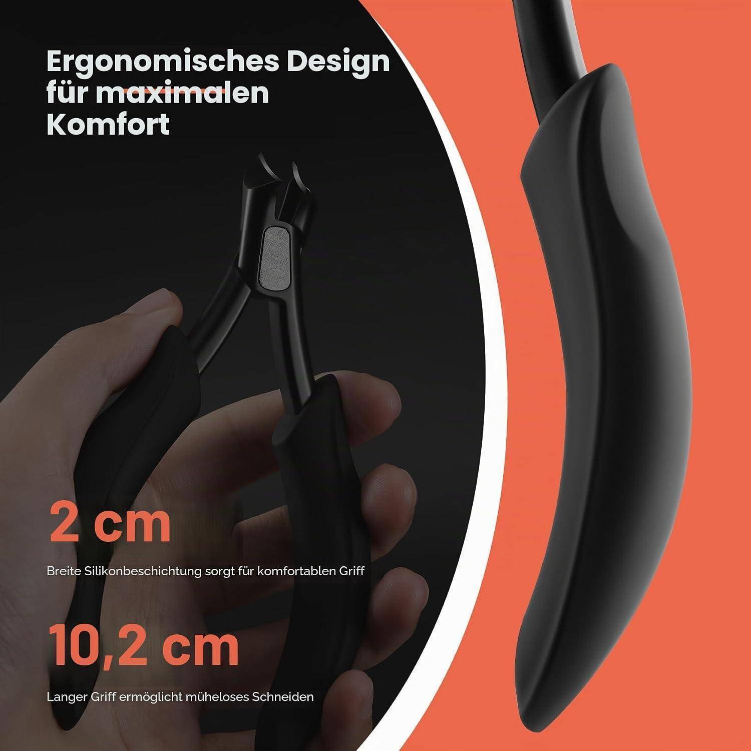 BEZOX Präzisions-Nagelzange für dicke Nägel, schwarz