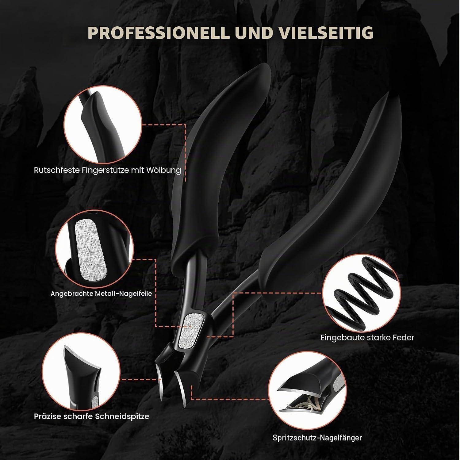 BEZOX Präzisions-Nagelzange für dicke Nägel, schwarz