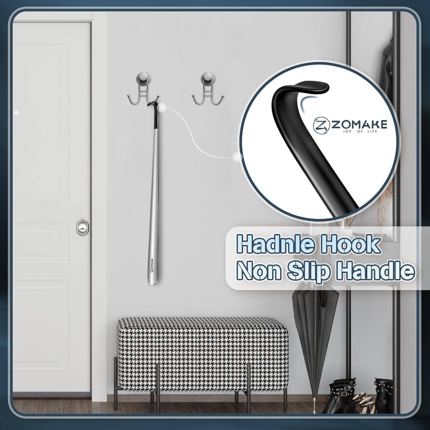 ZOMAKE Schuhlöffel lang 80 cm Edelstahl 2mm stabil