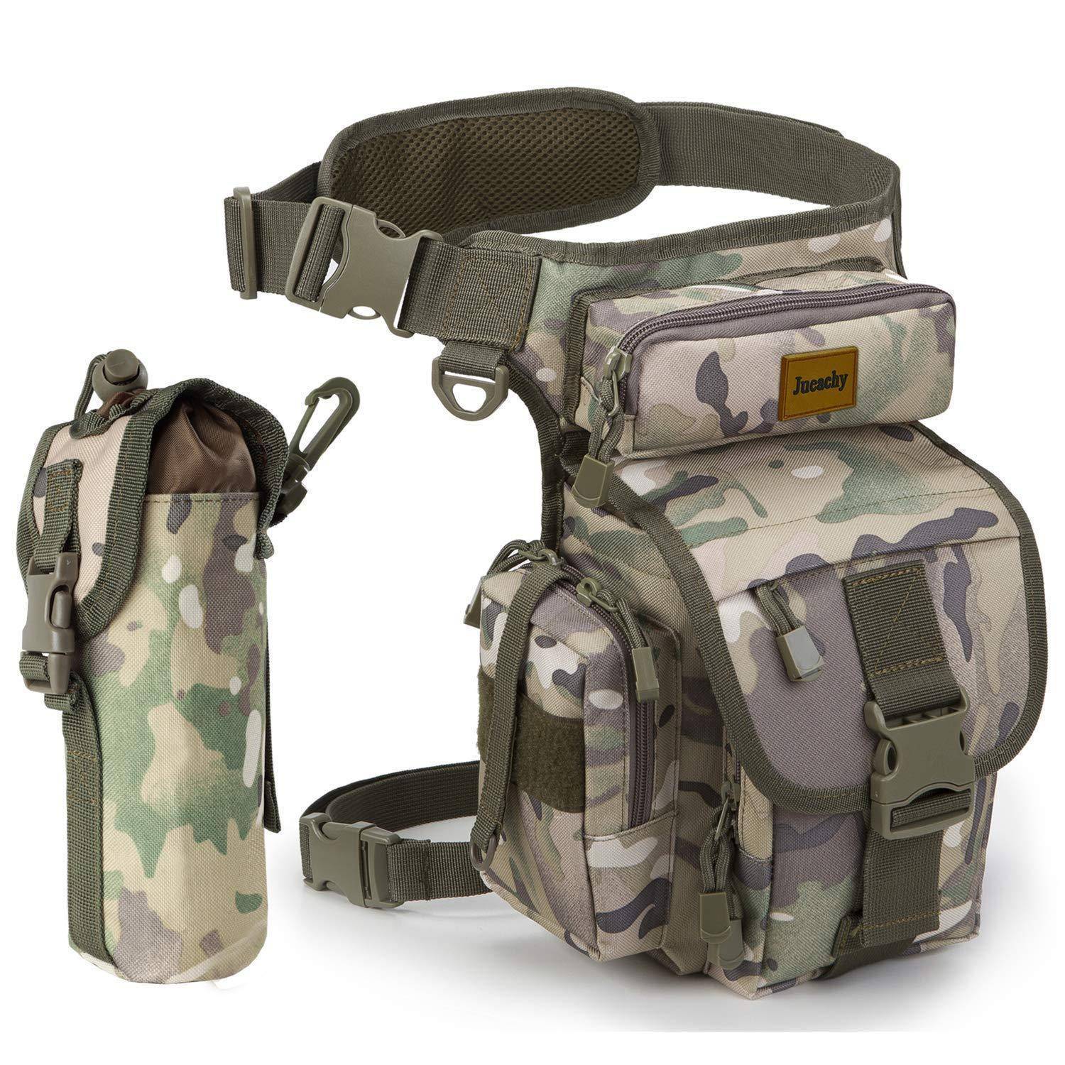 Taktische Beintasche wasserdicht 8 Taschen mit Flaschentasche Camouflage