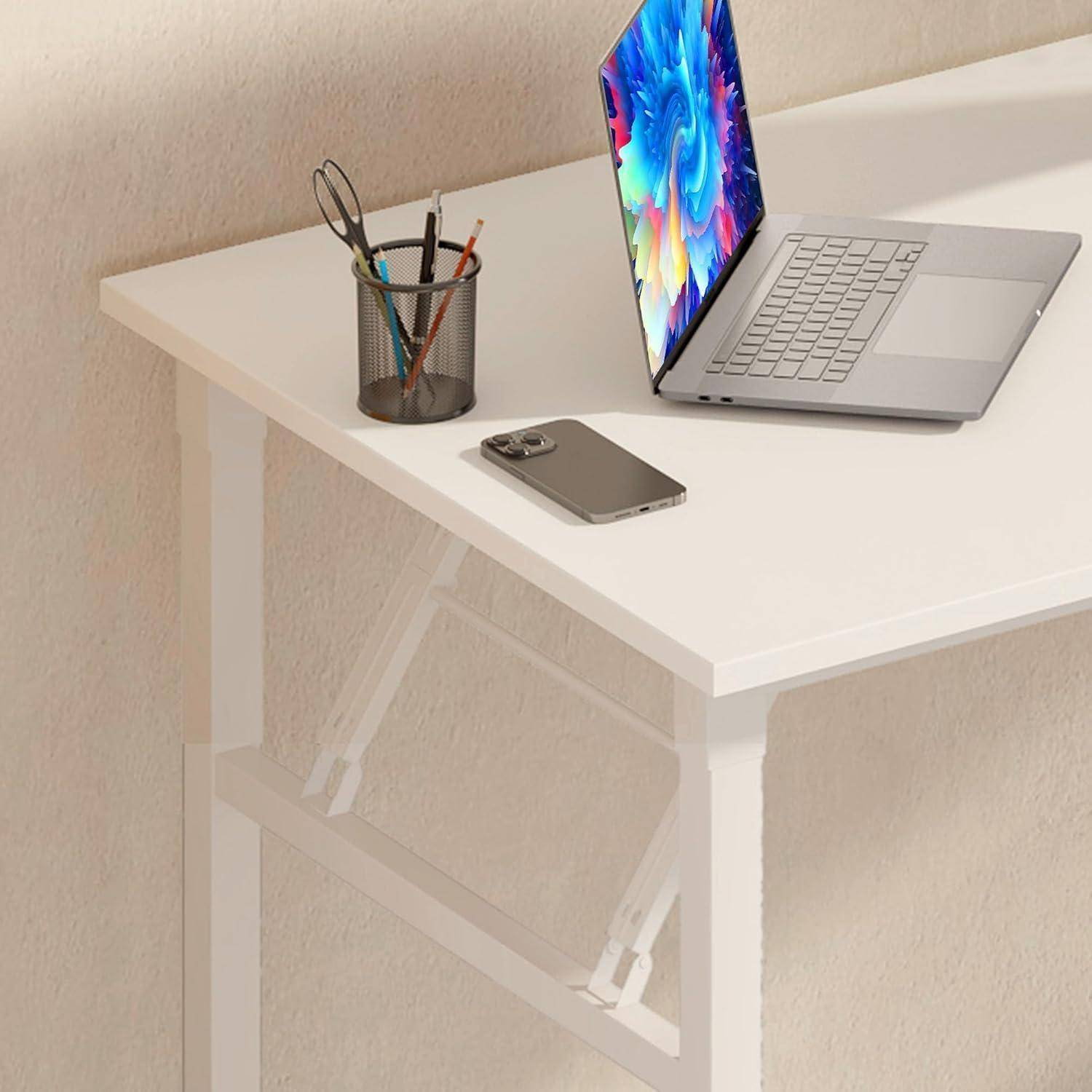 Klapptisch Schreibtisch Computertisch Holz Klein Weiß 120x60CM