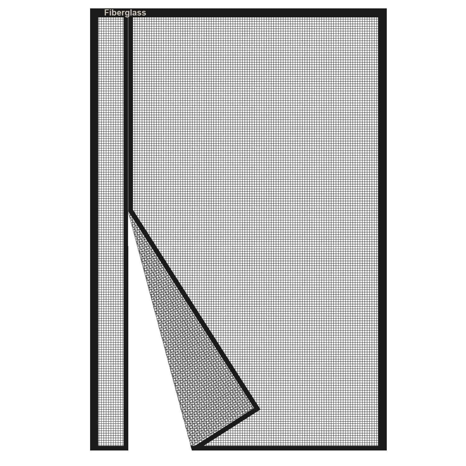 Magnet Fliegengitter Tür 95x210cm Schwarz Fiberglas Netz Ohne Bohren