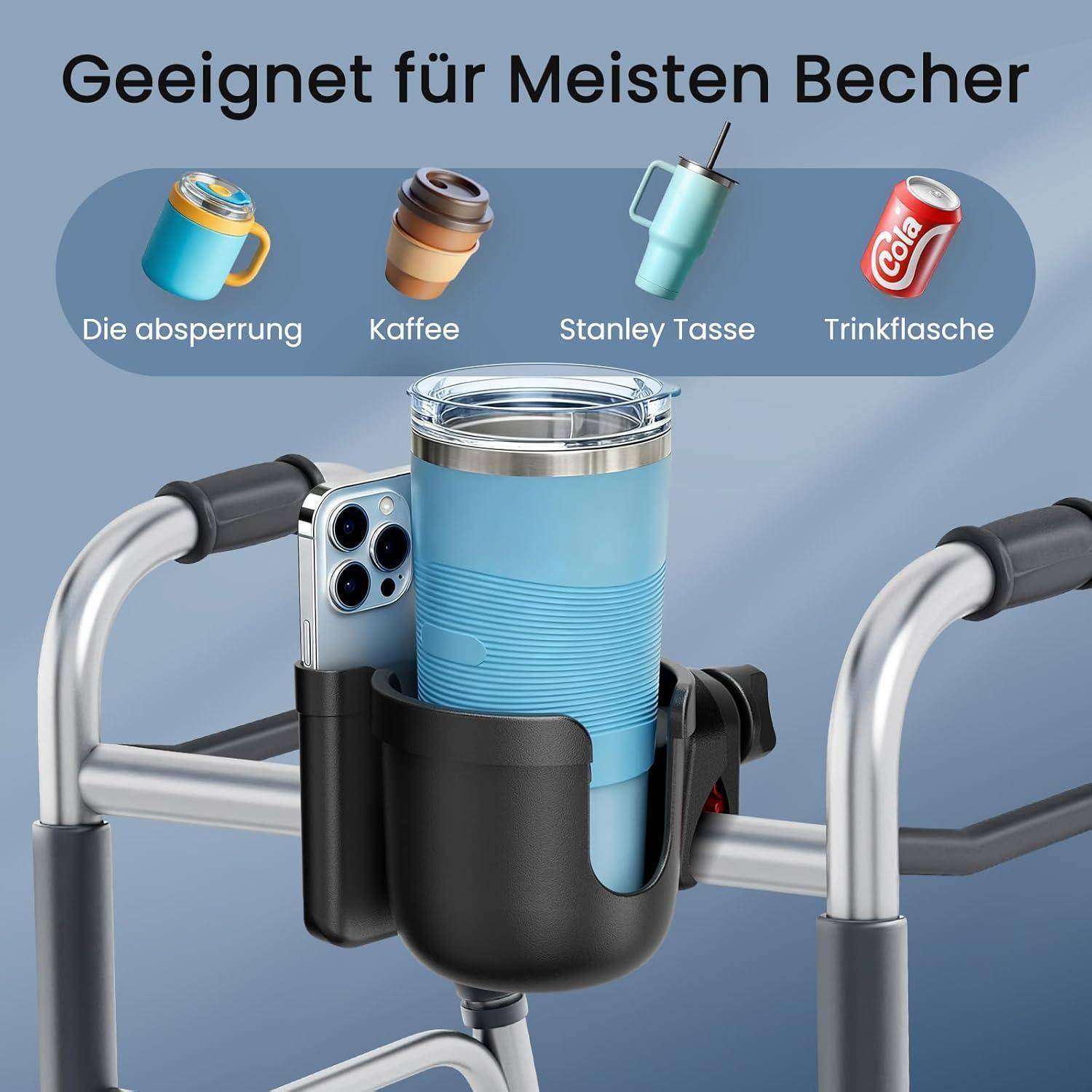 Getränkehalter mit Handyhalterung Space Grau