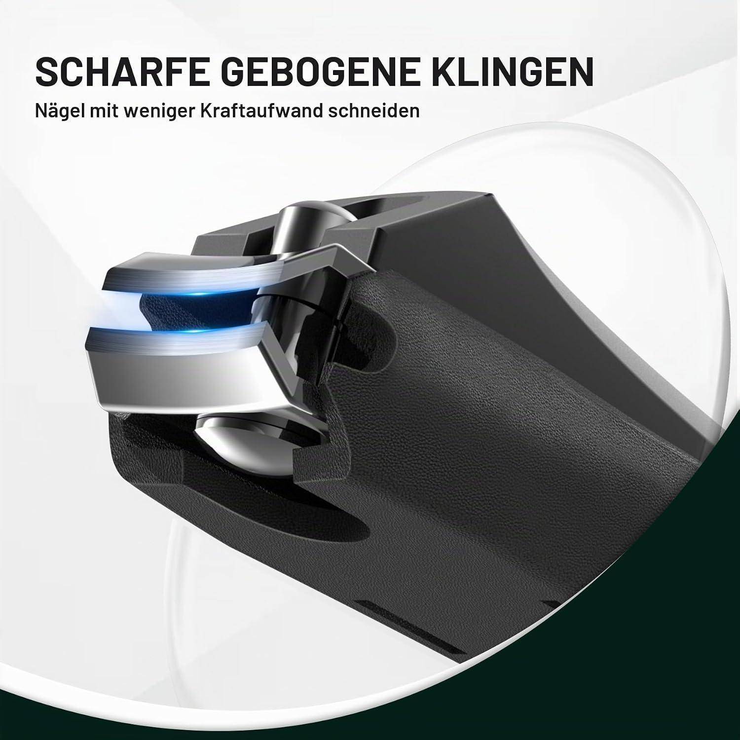 FVION Nagelknipser Set 2-teilig mit Auffangbehälter und Feile