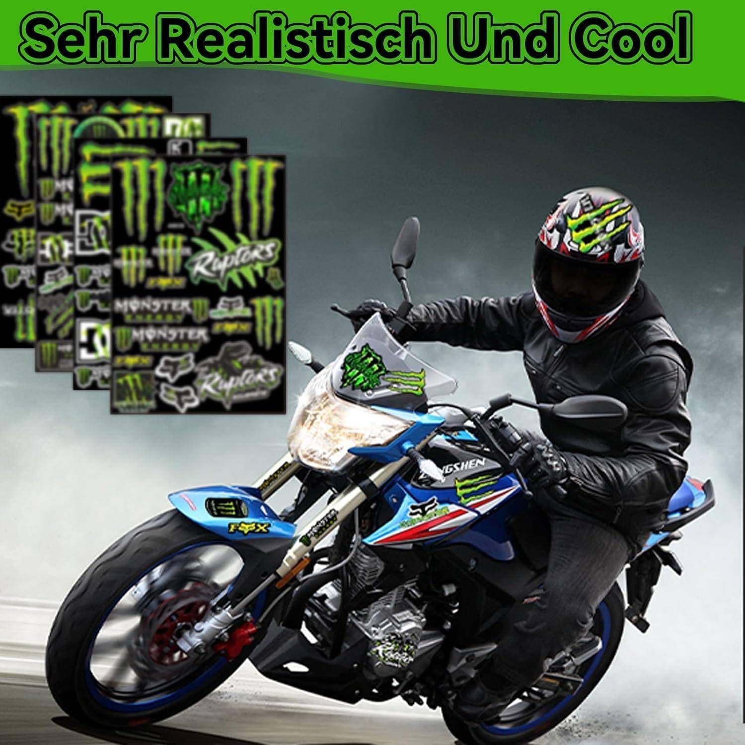 6X Motorrad Aufkleber Set, 20x21cm, Vinyl, Wasserdicht