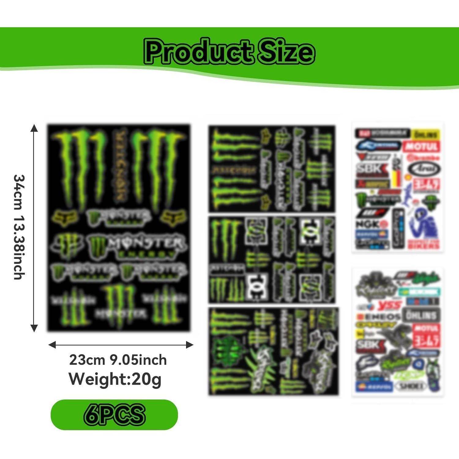 6X Motorrad Aufkleber Set, 20x21cm, Vinyl, Wasserdicht