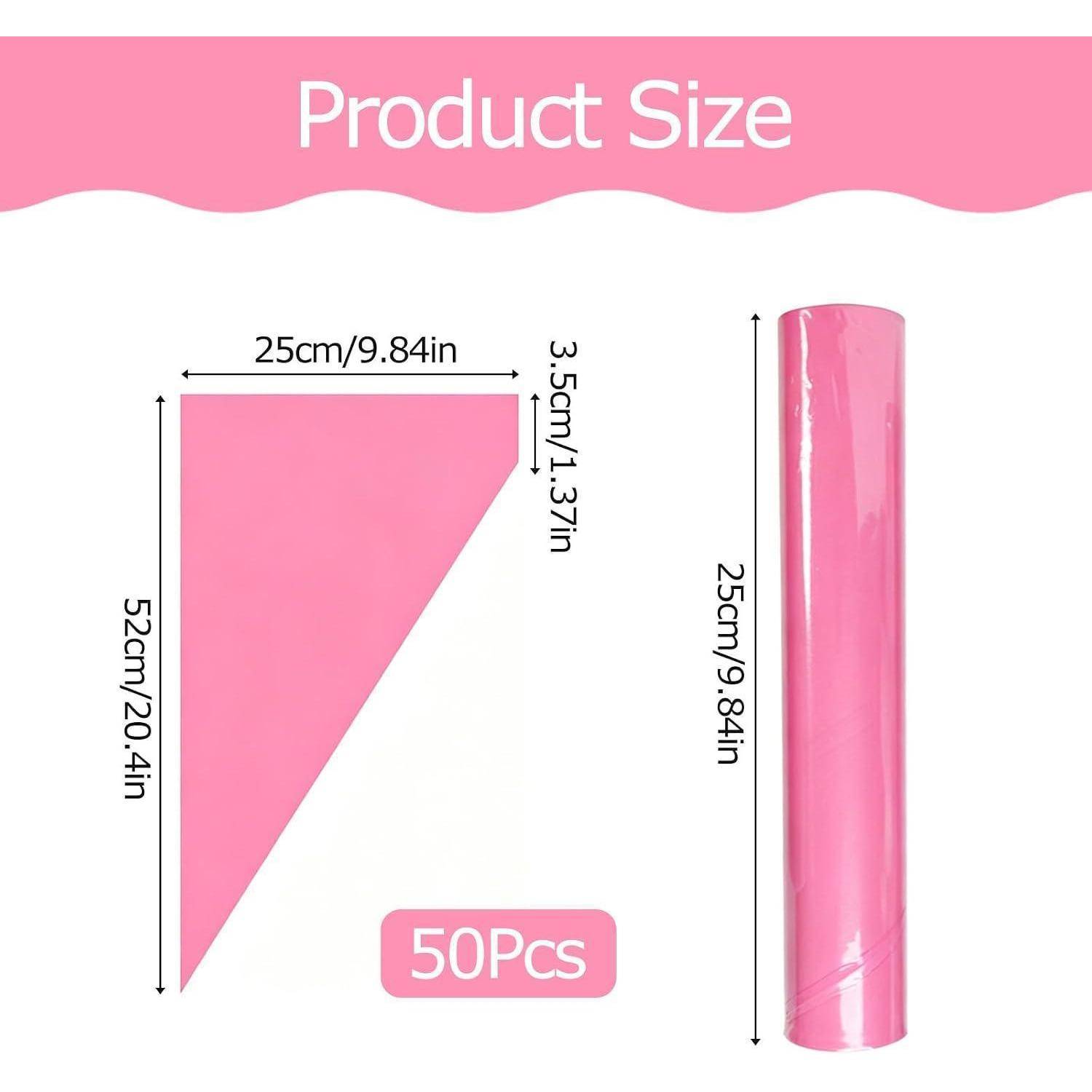 Spritzbeutel Einweg Groß 50 Stück 53cm Rosa
