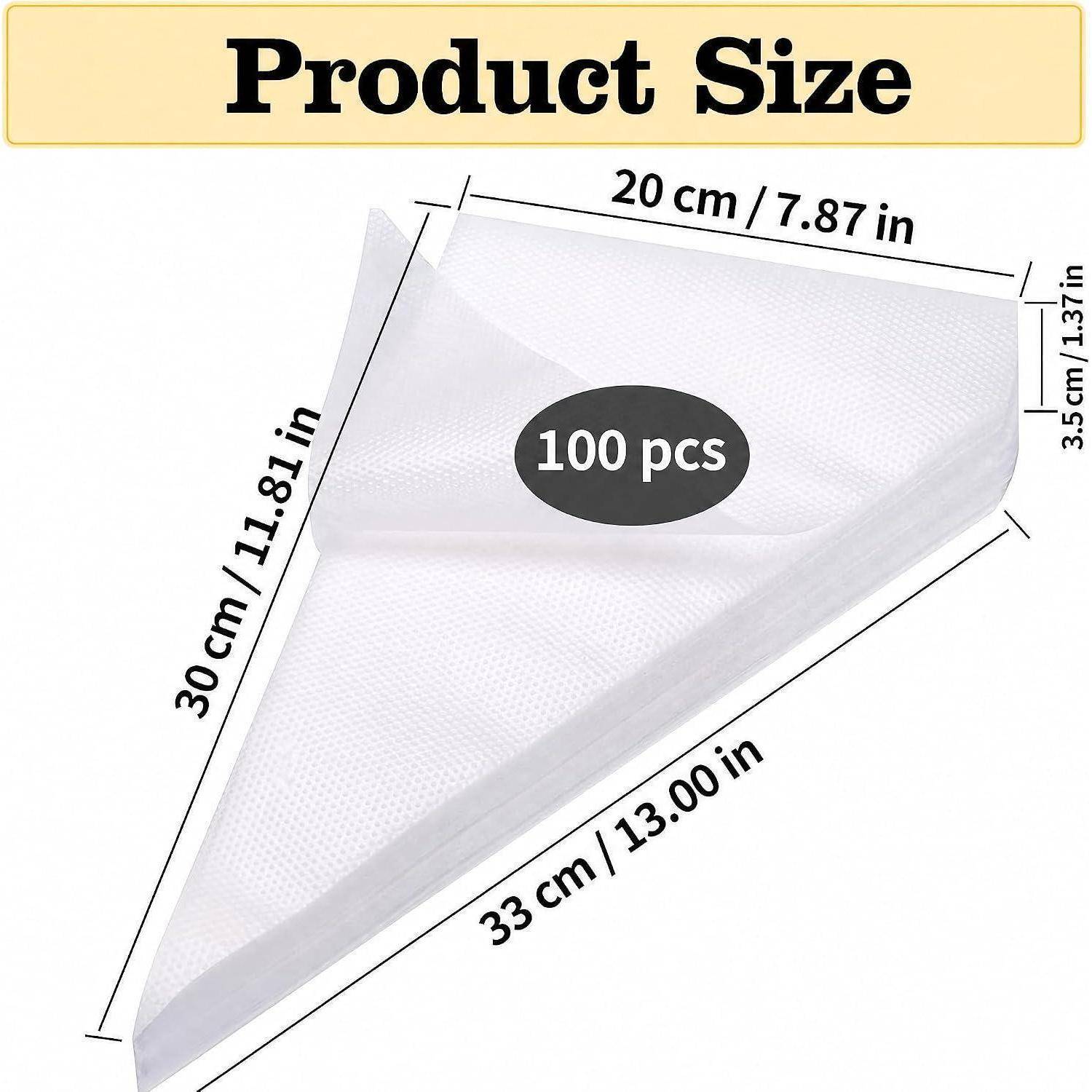 Einweg Spritzbeutel 100 Stück 30x20cm transparent reißfest