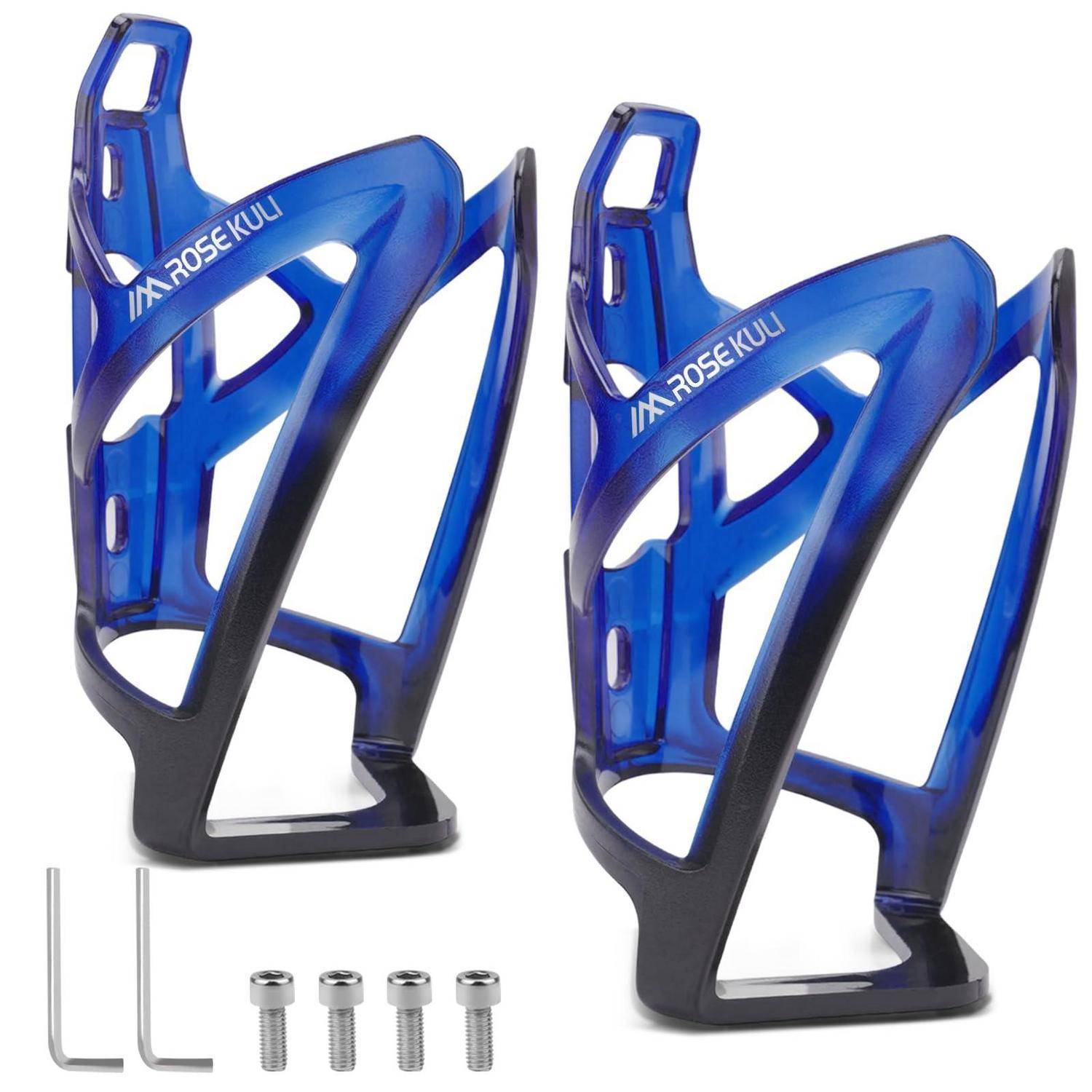 Flaschenhalter Fahrrad 2er Set Schwarz Blau PC Material