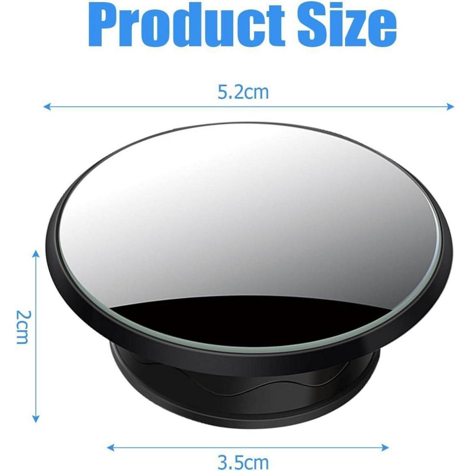 2x Auto Blind Spot Spiegel HD Konvex 360° Einstellbar Schwarz