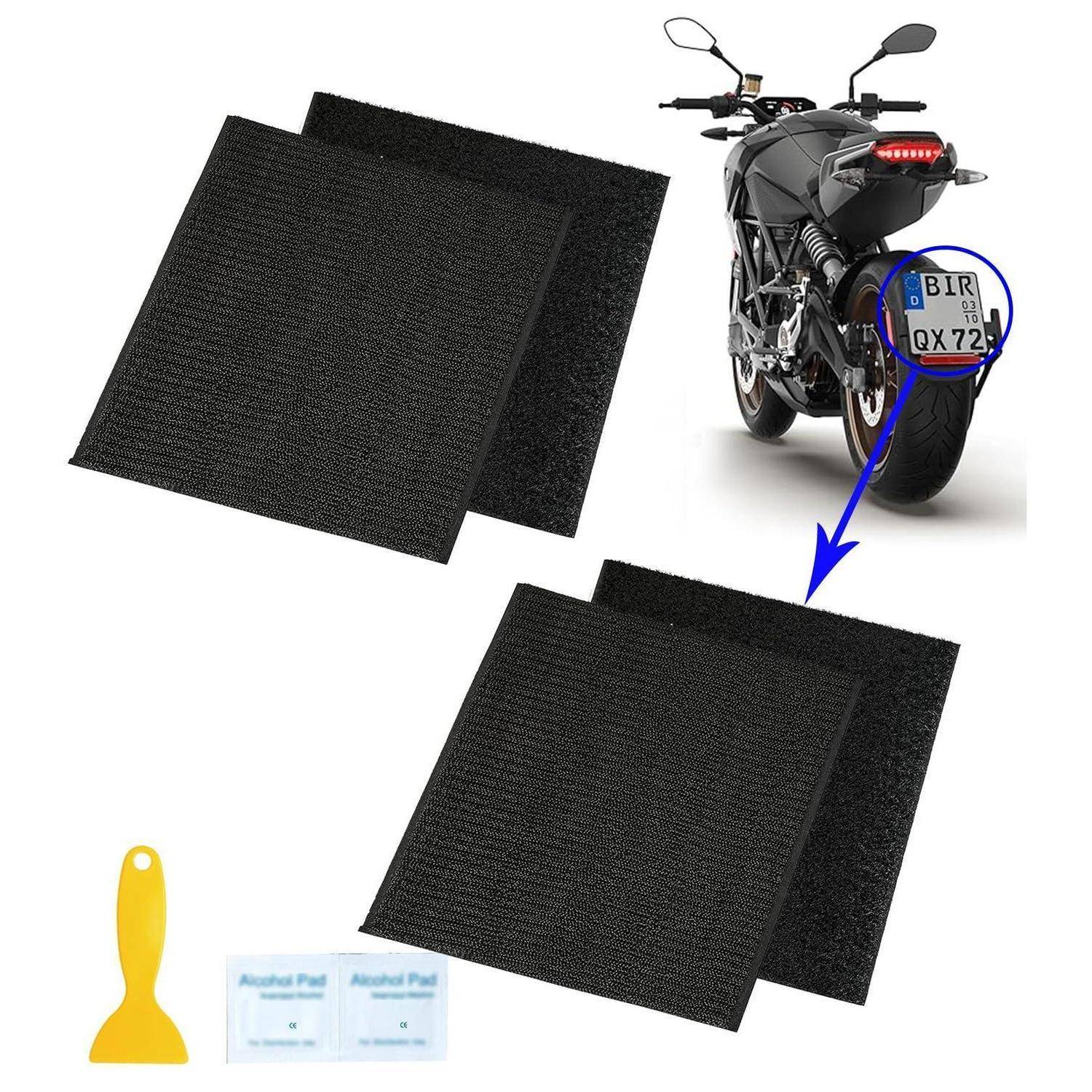 Motorrad Kennzeichenhalter Klett selbstklebend 180x200mm