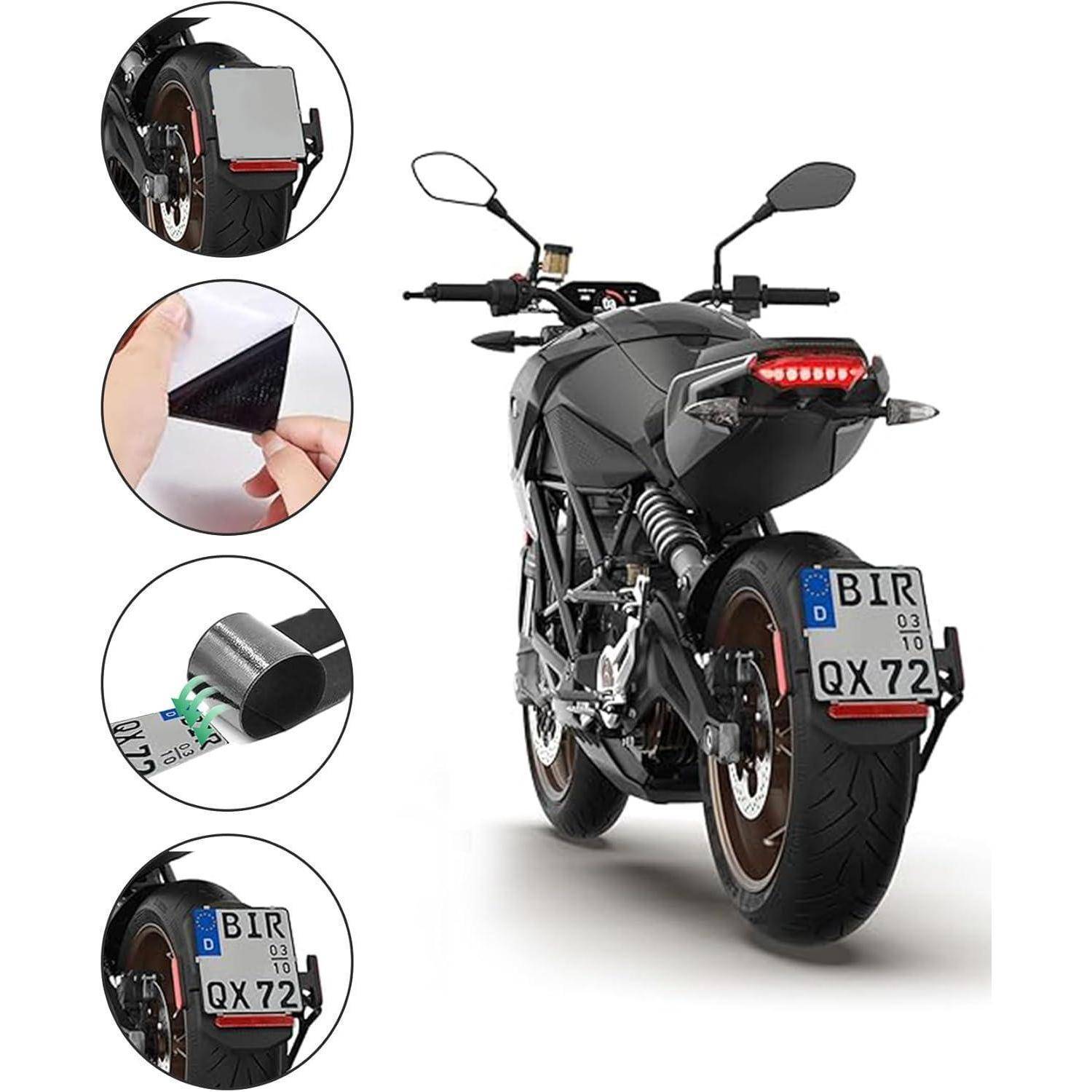 Motorrad Kennzeichenhalter Klett selbstklebend 180x200mm