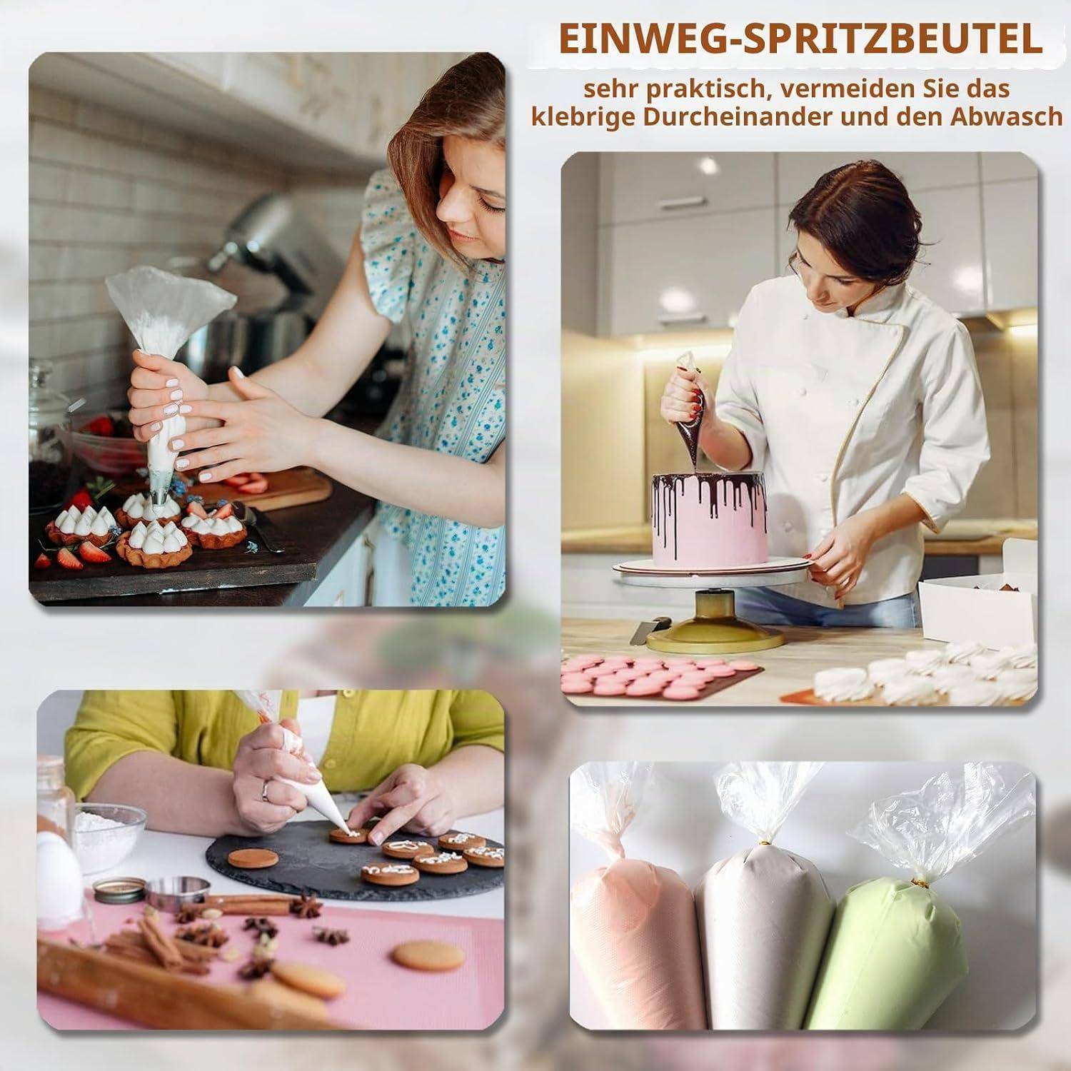 100x Spritzbeutel Groß 55cm Verdickt Einweg HDPE