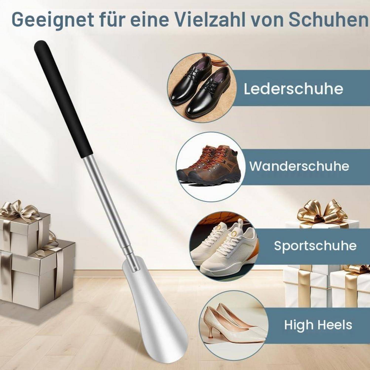 Schuhlöffel Teleskop 28.5-70.5cm Edelstahl 2 Stück