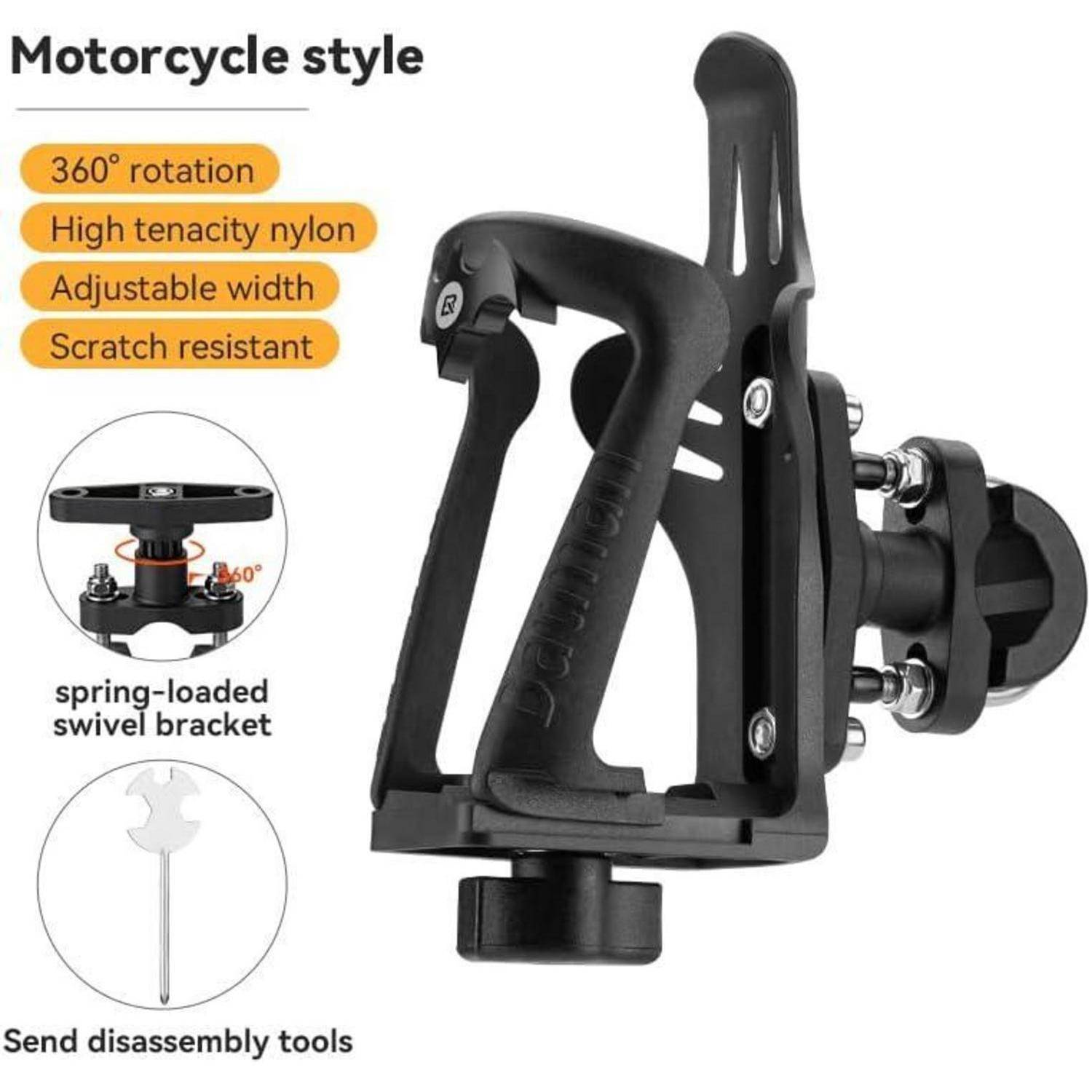 ROCKBROS Flaschenhalter für Fahrrad & Motorrad, 5,5-8,5cm verstellbar, 360° drehbar