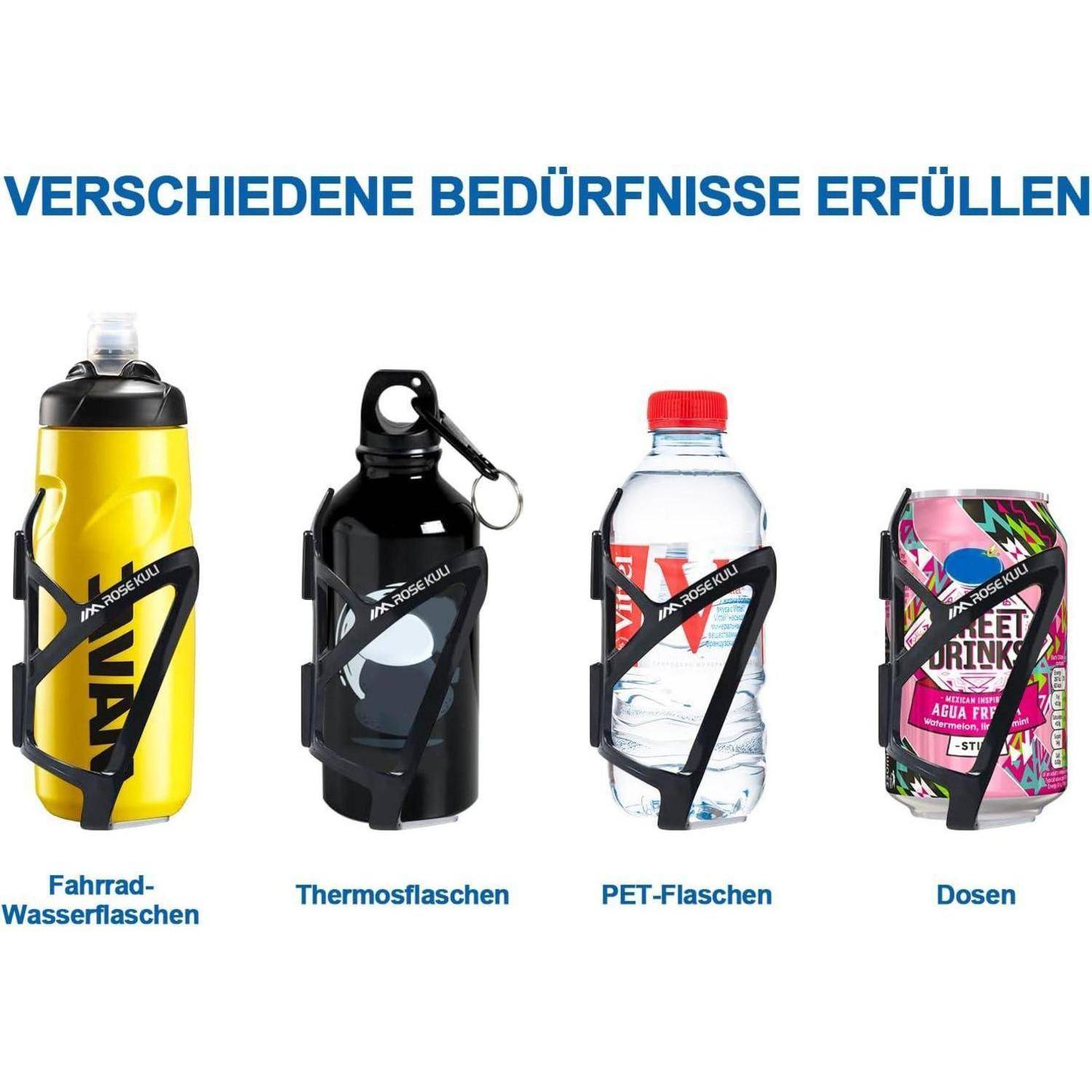 Vier Flaschenhalter unter „Verschiedene Bedürfnisse erfüllen