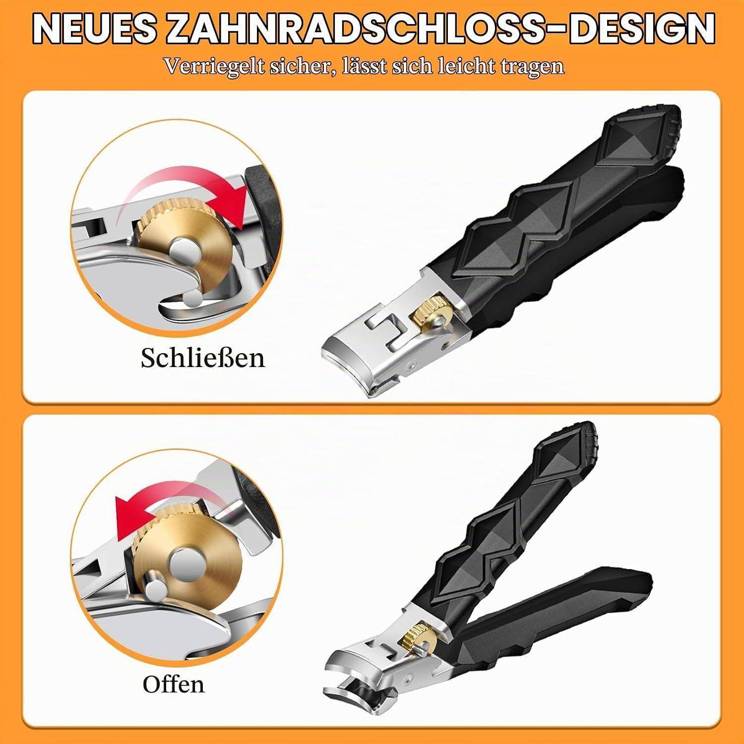 Nagelknipser Set 6-in-1 für dicke Nägel, Podologen-Qualität, Schwarz