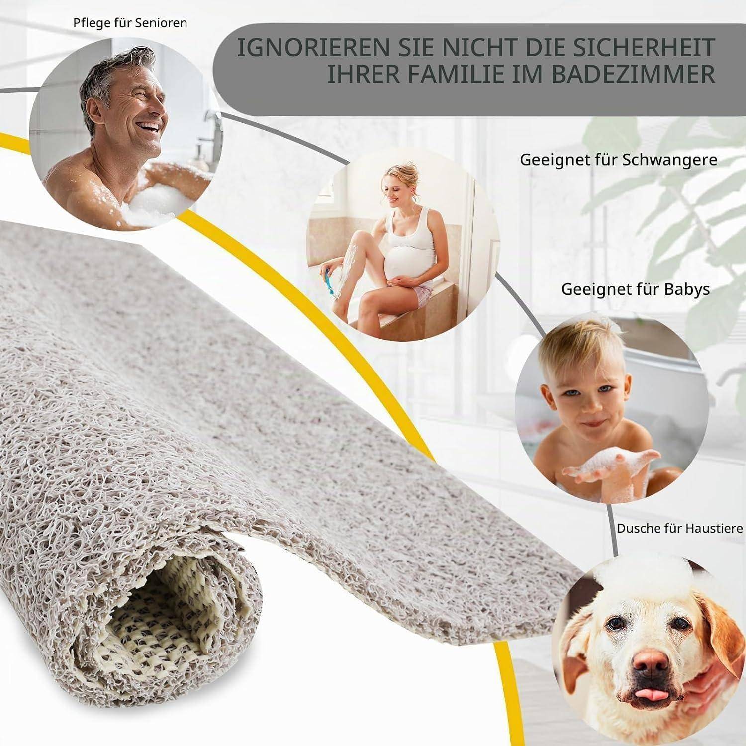 Duschmatte 60x60cm rutschfest antibakteriell schnelltrocknend Braun & Weiß