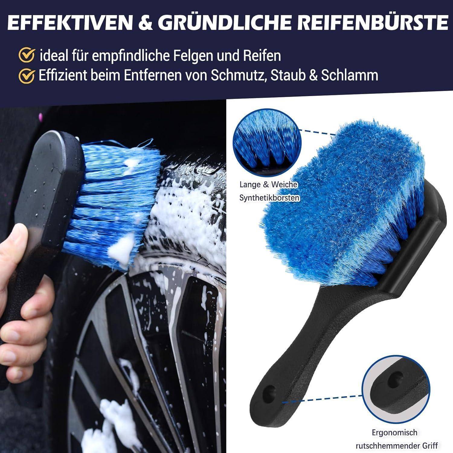 Felgenbürsten-Set für Akkuschrauber 4-teilig