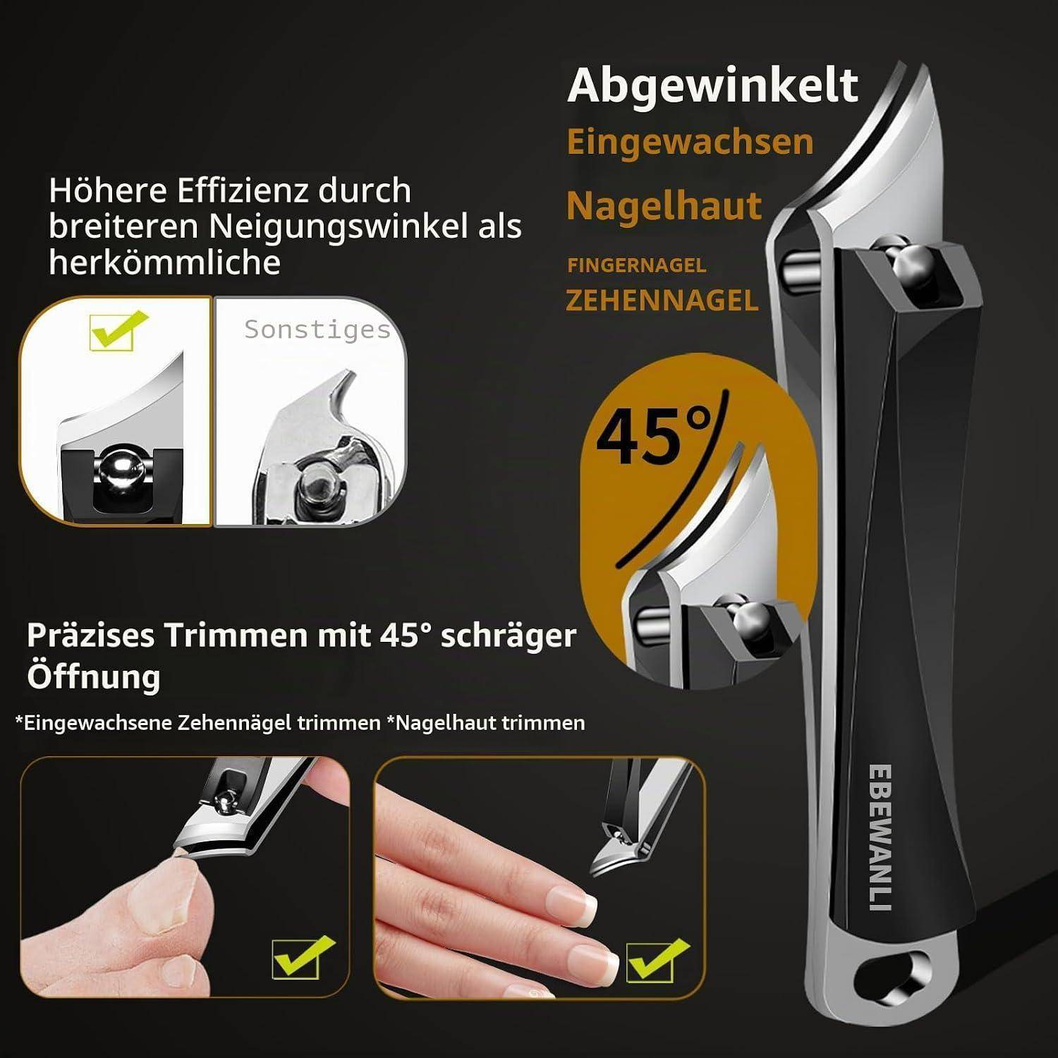 Nagelpflege-Set 7-teilig Edelstahl mit Reisetasche