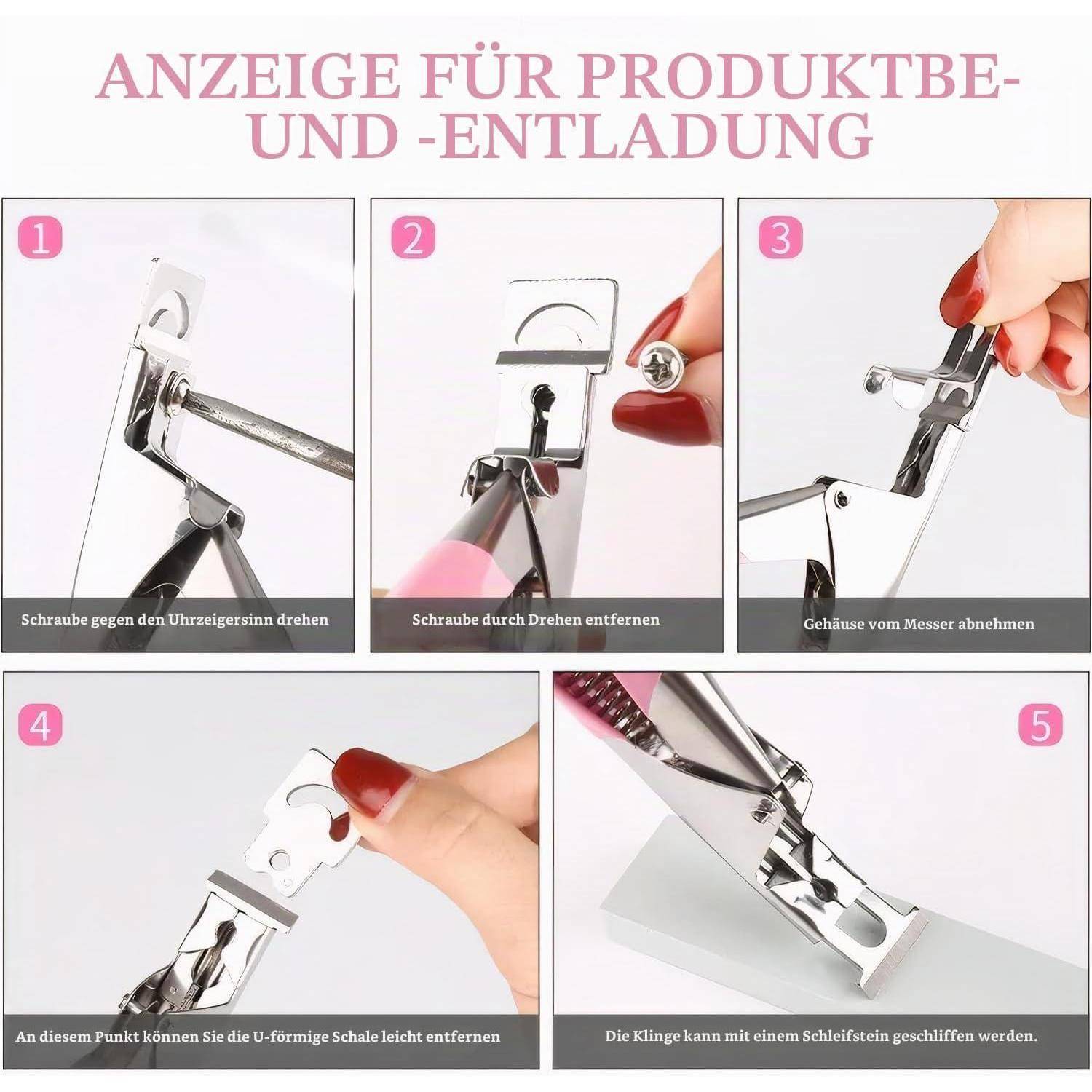 Nagelknipser Edelstahl mit 10 Magneten Rosa