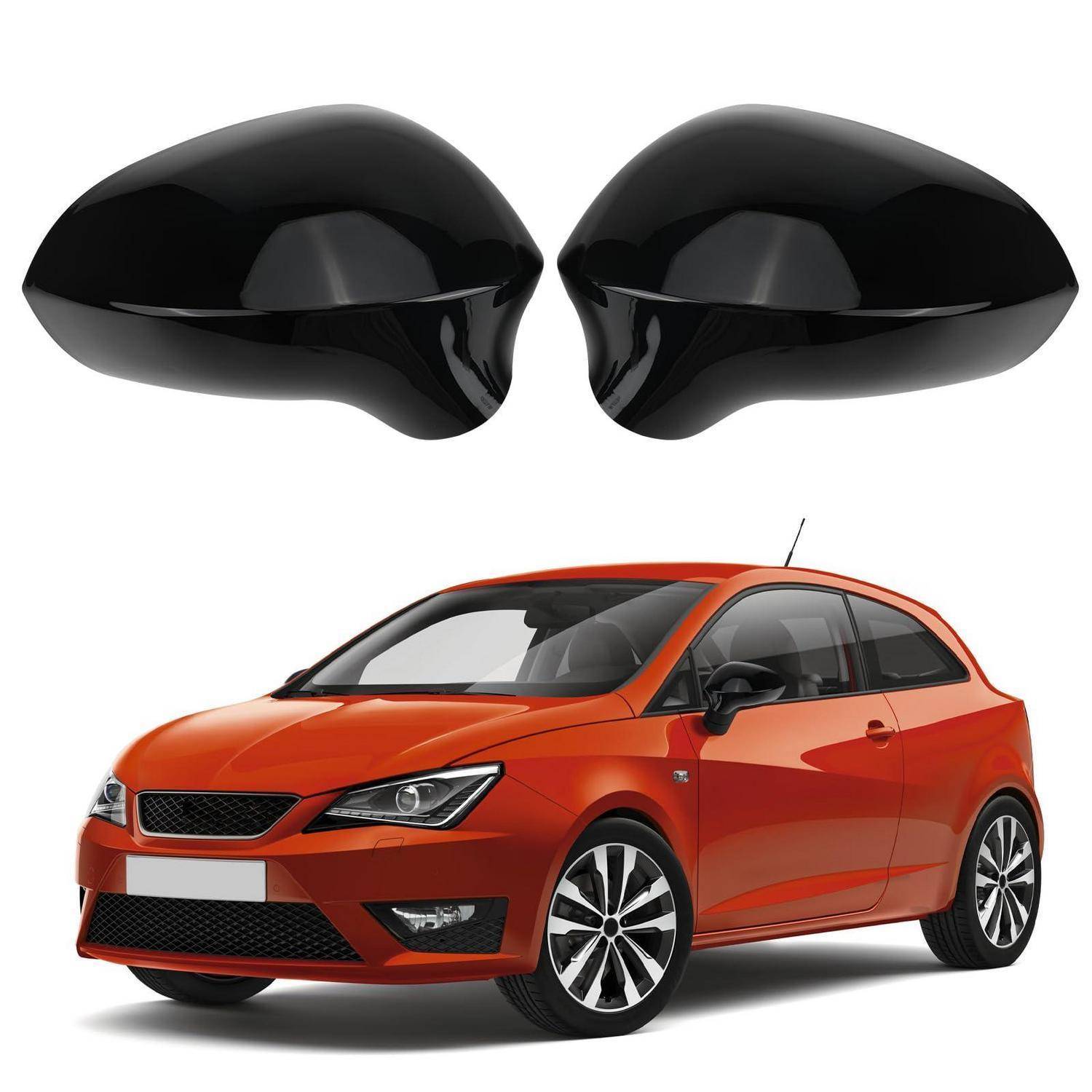 Spiegelkappen für Seat Ibiza 6J, Leon, Exeo Schwarz 2008-2017