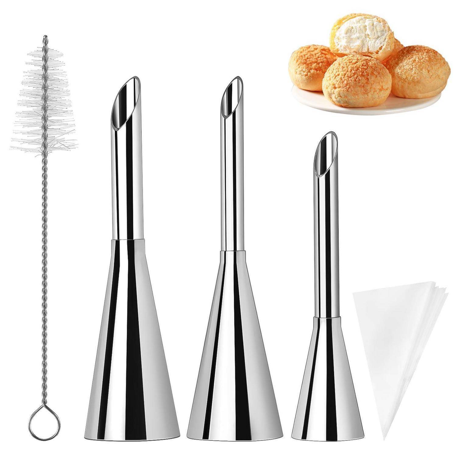 Spritztüllen Set 54tlg. Edelstahl mit Spritzbeutel und Bürste