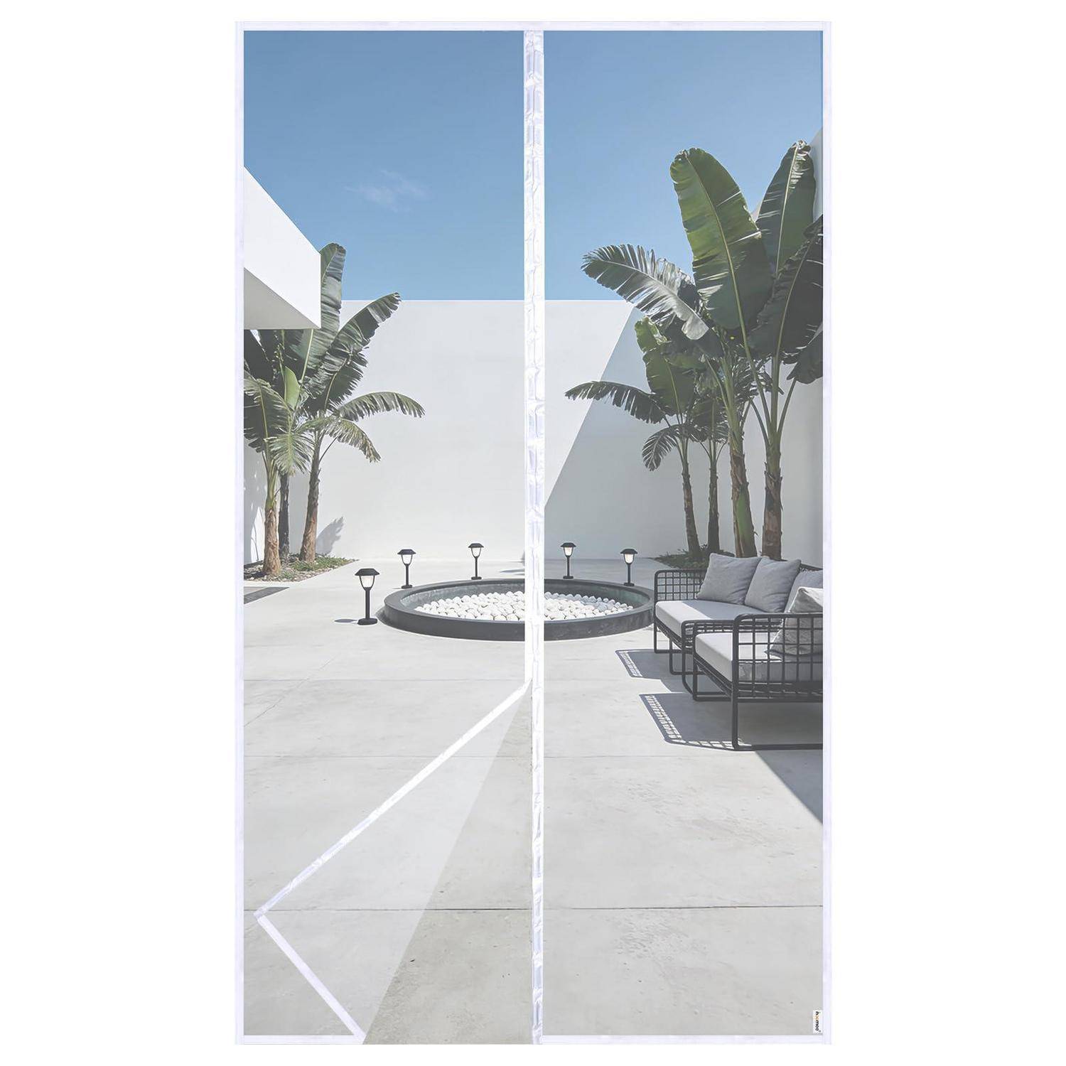 LightView Fliegengitter Tür 140x240cm Magnetvorhang Weiß