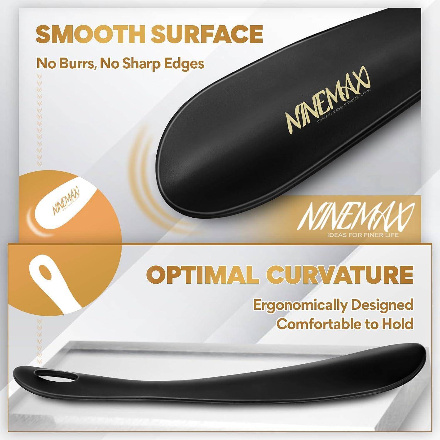 NINEMAX Schuhlöffel 19cm Kunststoff 2er Pack Schwarz