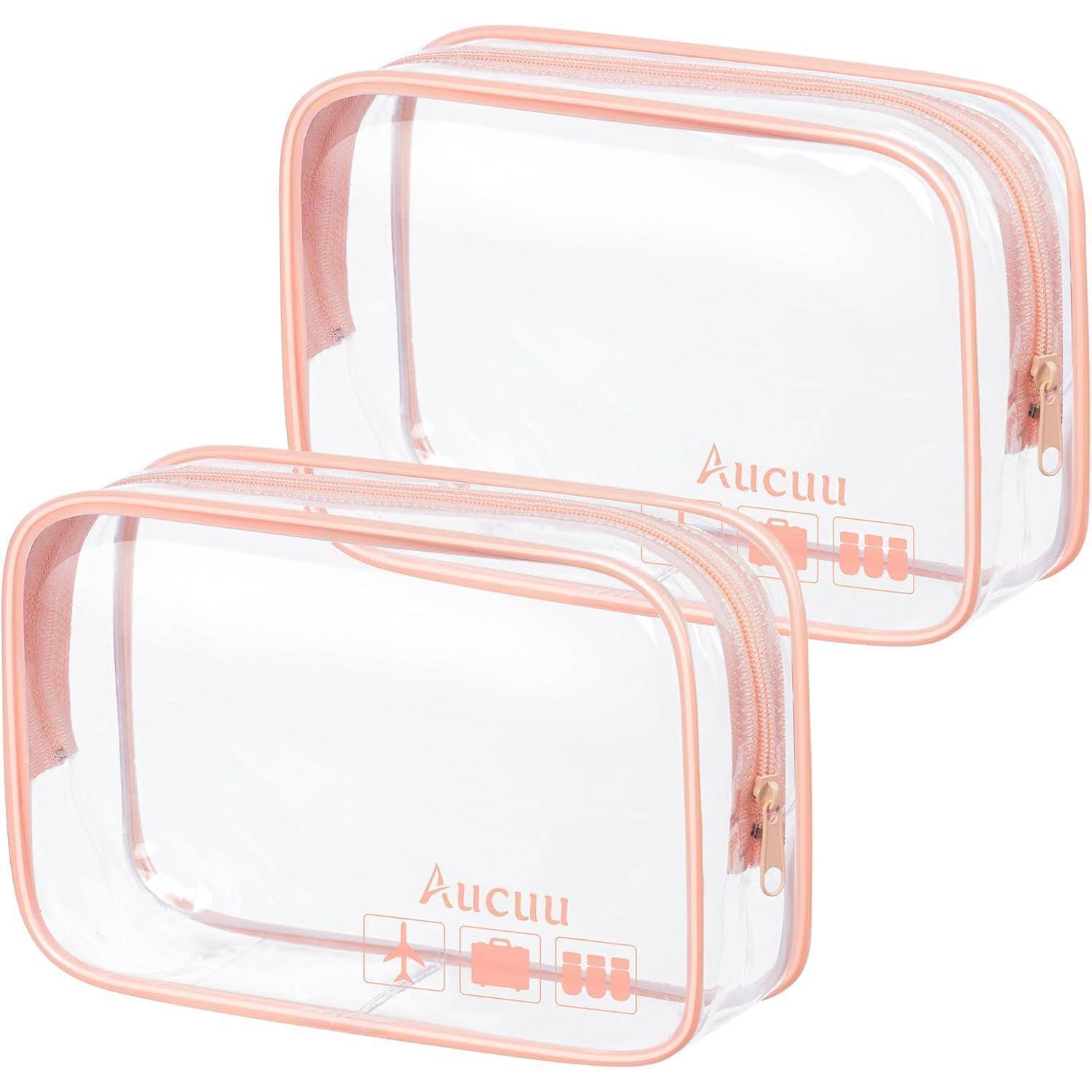 Transparente Kulturtasche 2er Set, Wasserdicht PVC, TSA-zugelassen