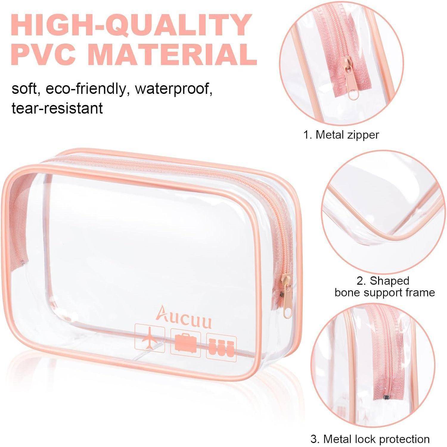 Transparente Kulturtasche 2er Set, Wasserdicht PVC, TSA-zugelassen