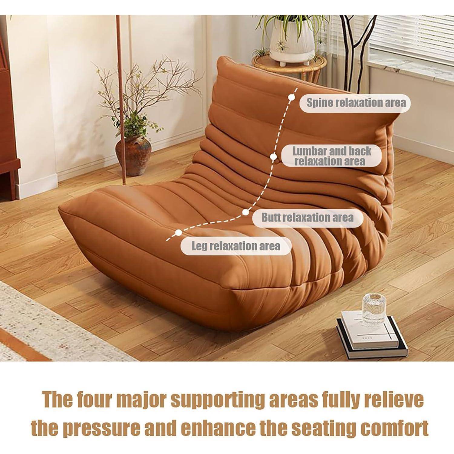 Togo Kaminsessel Ecksitzsack Bodensofa Schaumstoff Orange