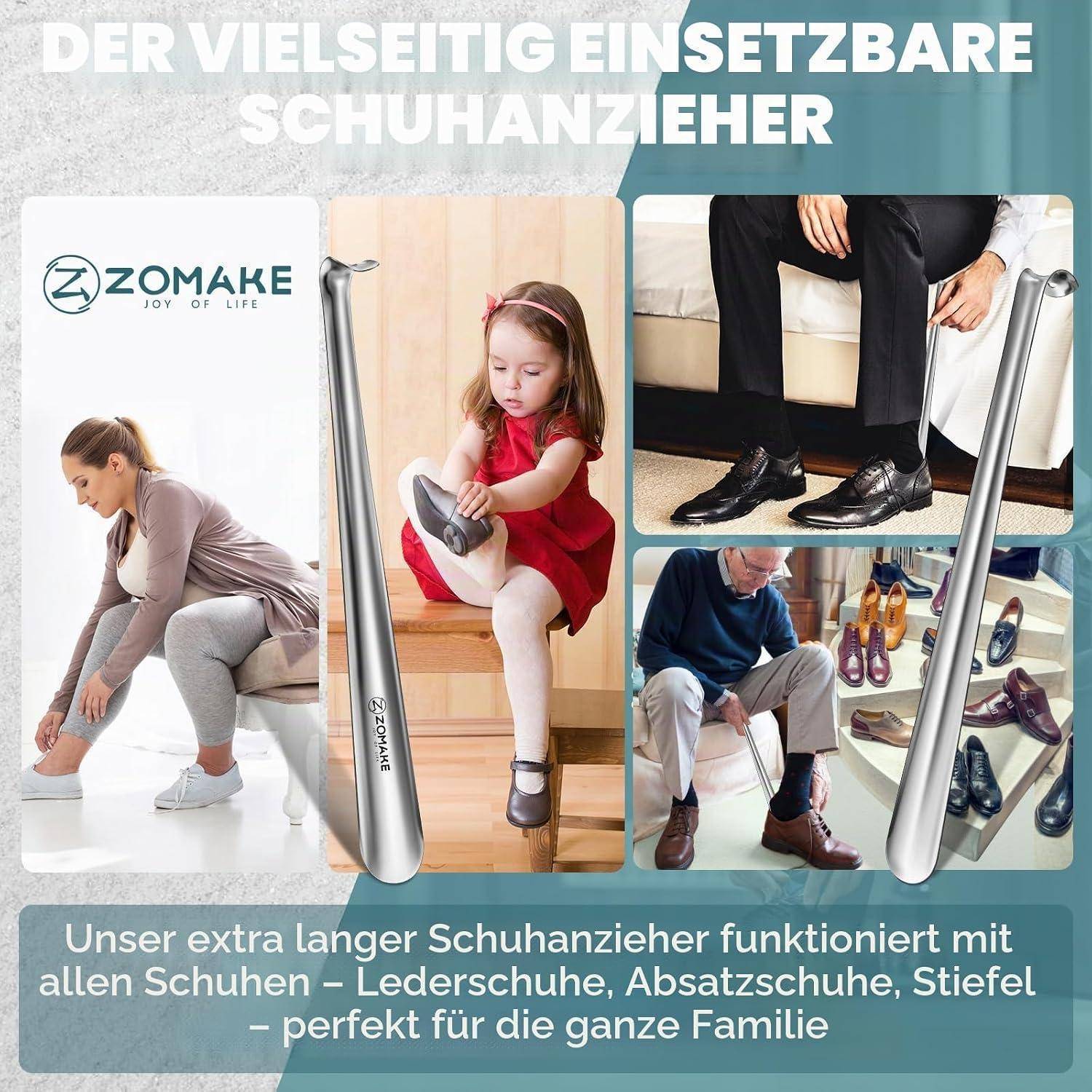 Schuhlöffel 42cm Edelstahl 2er Set Silber