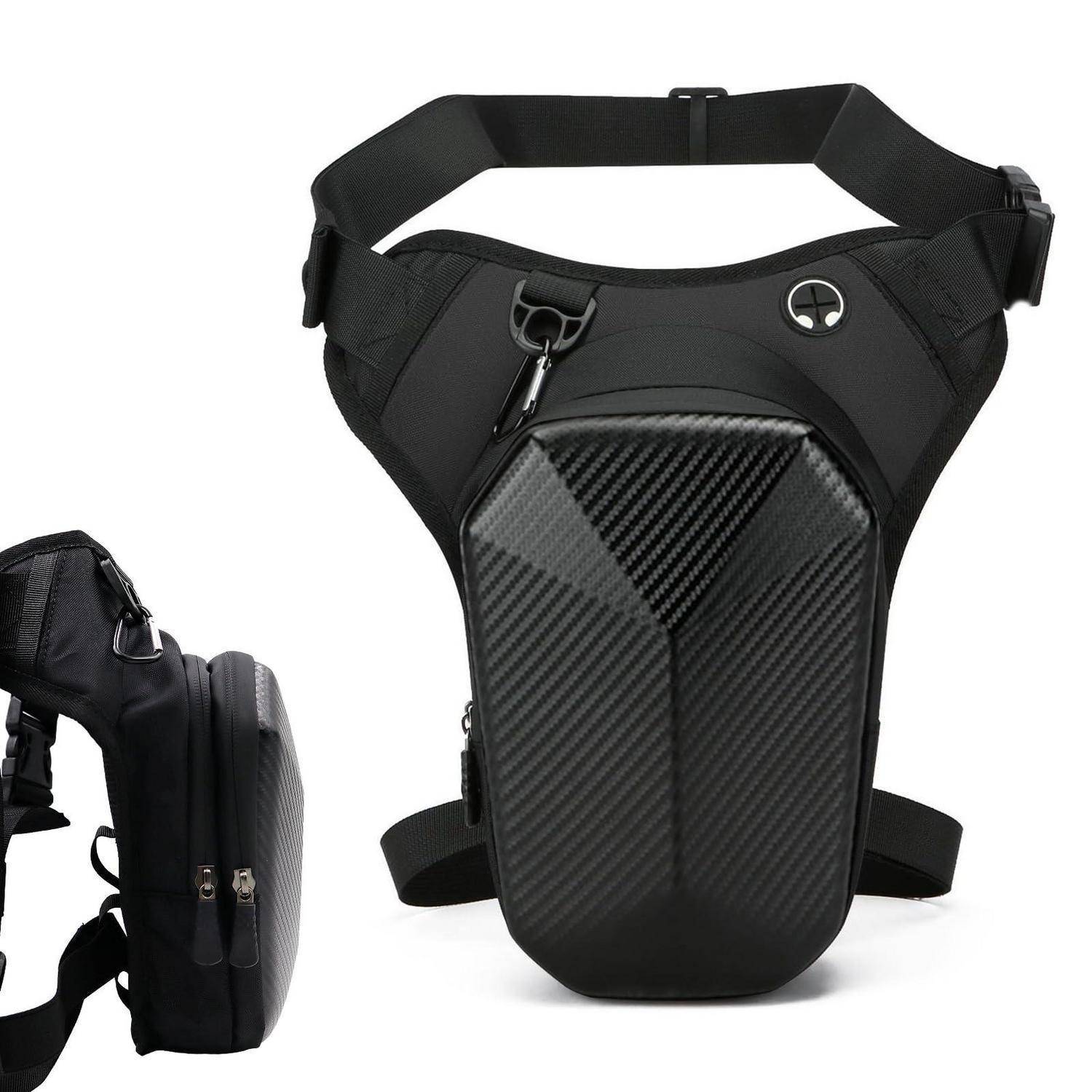 Beintasche Motorrad wasserdicht, Oberschenkeltasche verstellbar, Schwarz