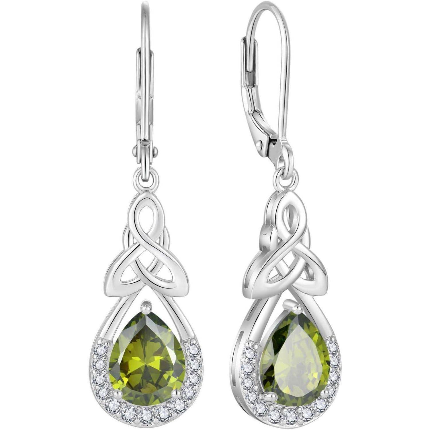Keltischer Knoten Ohrringe Sterling Silber Unendlichkeit Tropfen