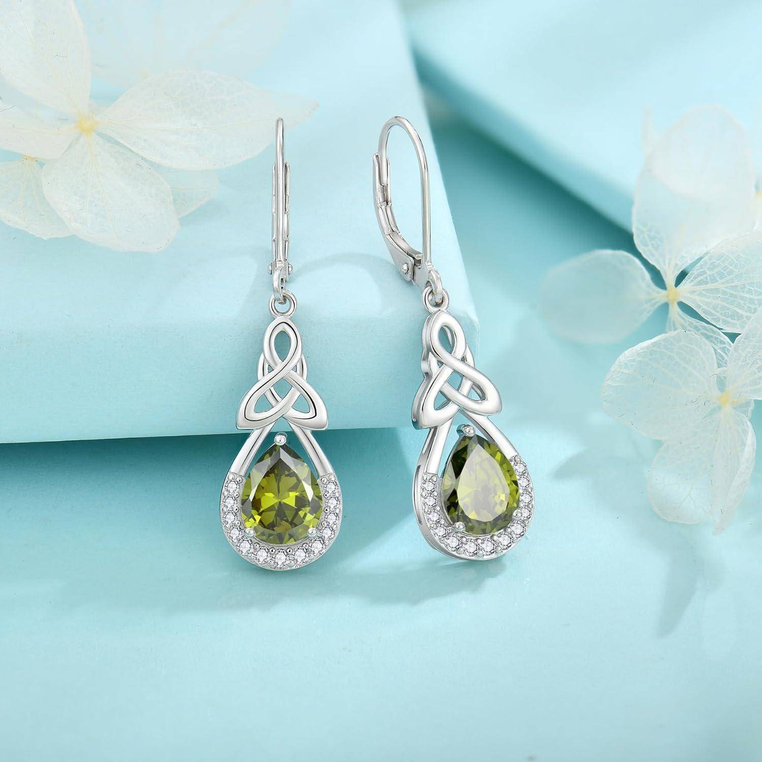 Keltischer Knoten Ohrringe Sterling Silber Unendlichkeit Tropfen