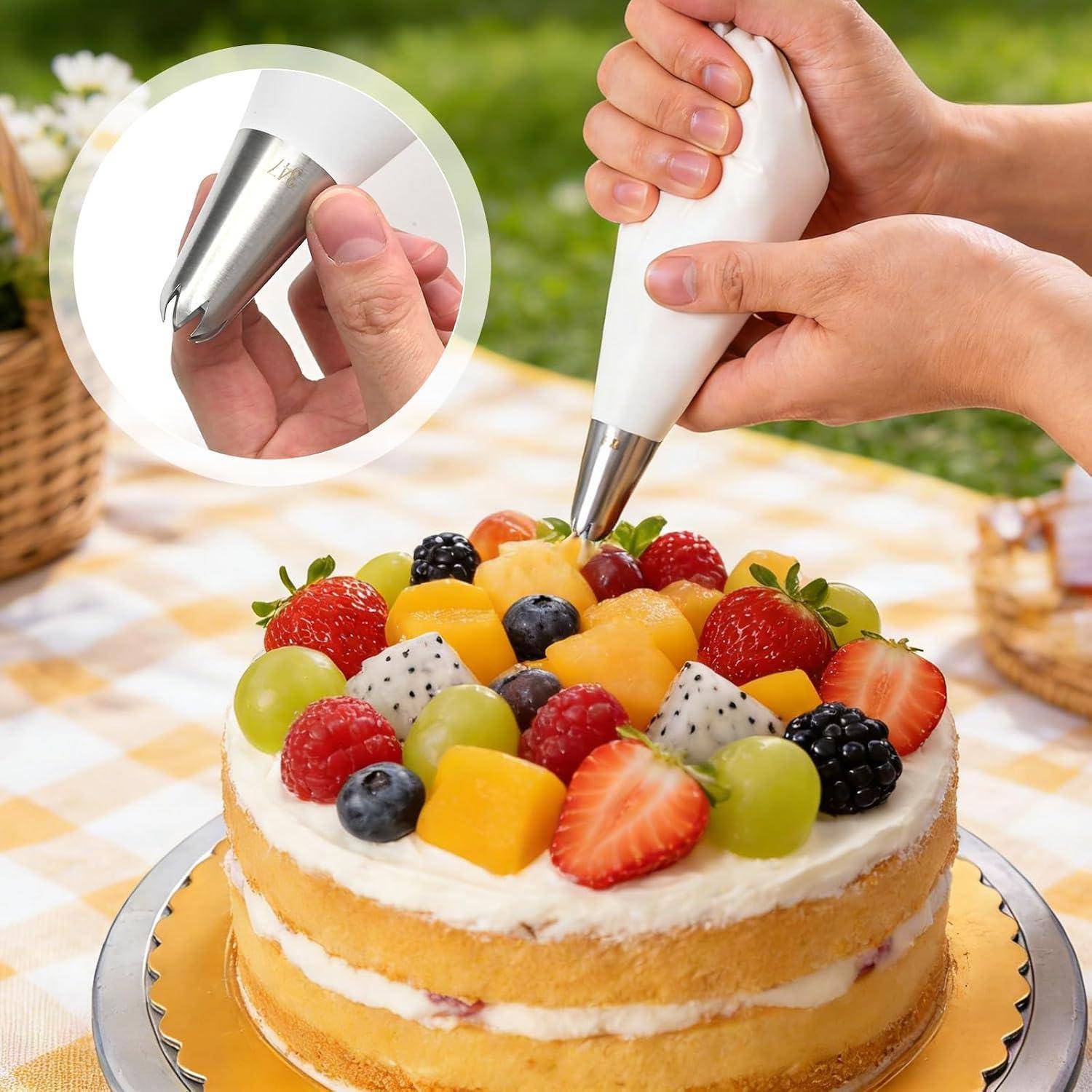 Spritzbeutel Set 10-teilig mit 8 Edelstahl-Tüllen 40cm