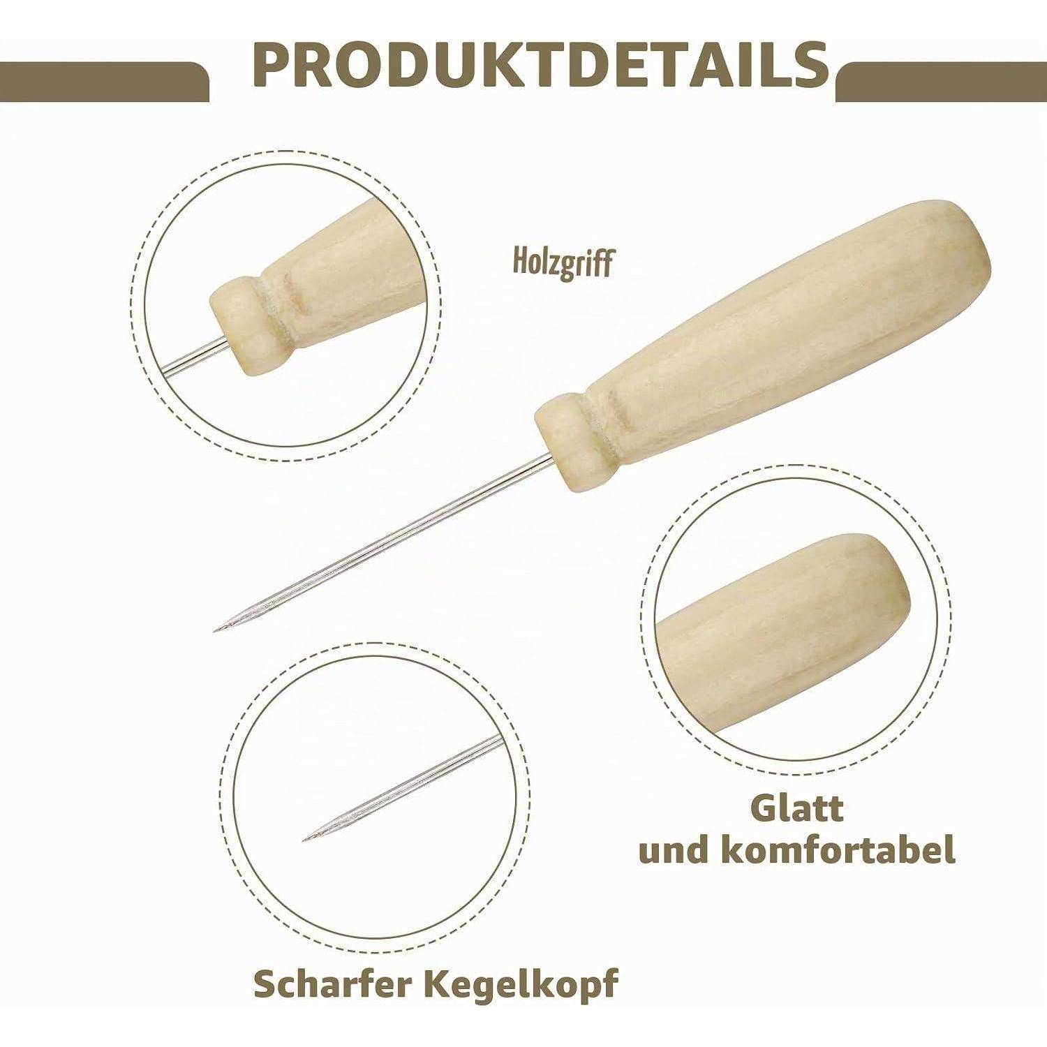 Absteppnadel mit Holzgriff, 10er Set