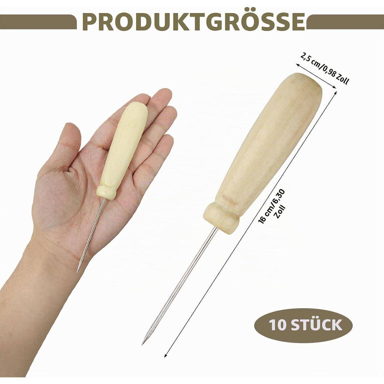 Absteppnadel mit Holzgriff, 10er Set