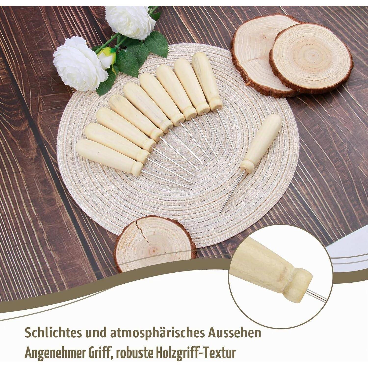 Absteppnadel mit Holzgriff, 10er Set